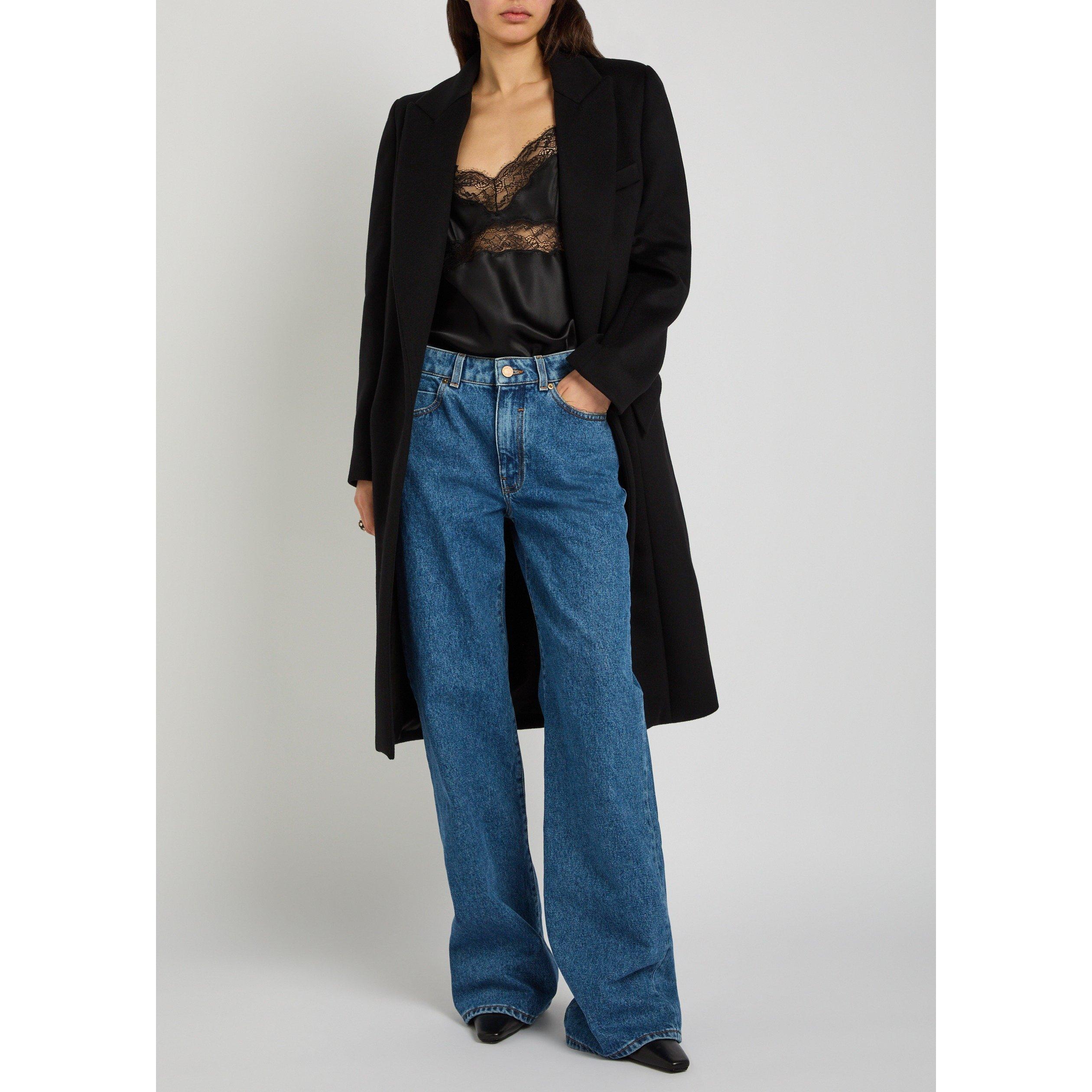 BLACK - Balmain - 1 BUTTON WOOL LONG COAT - 5