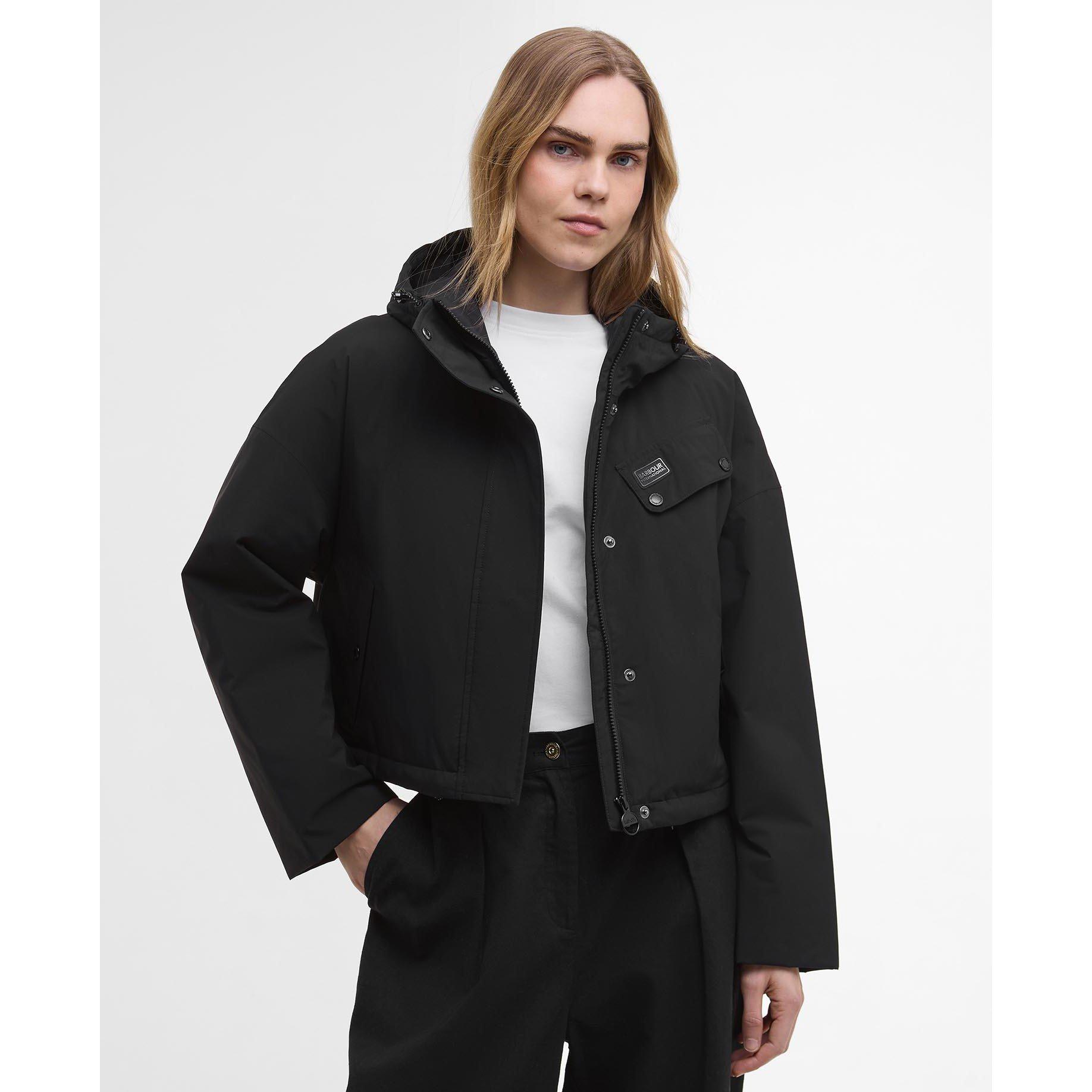 Black - Barbour International - Women's Atlanta Cropped Waterproof Rain Anorak - 2