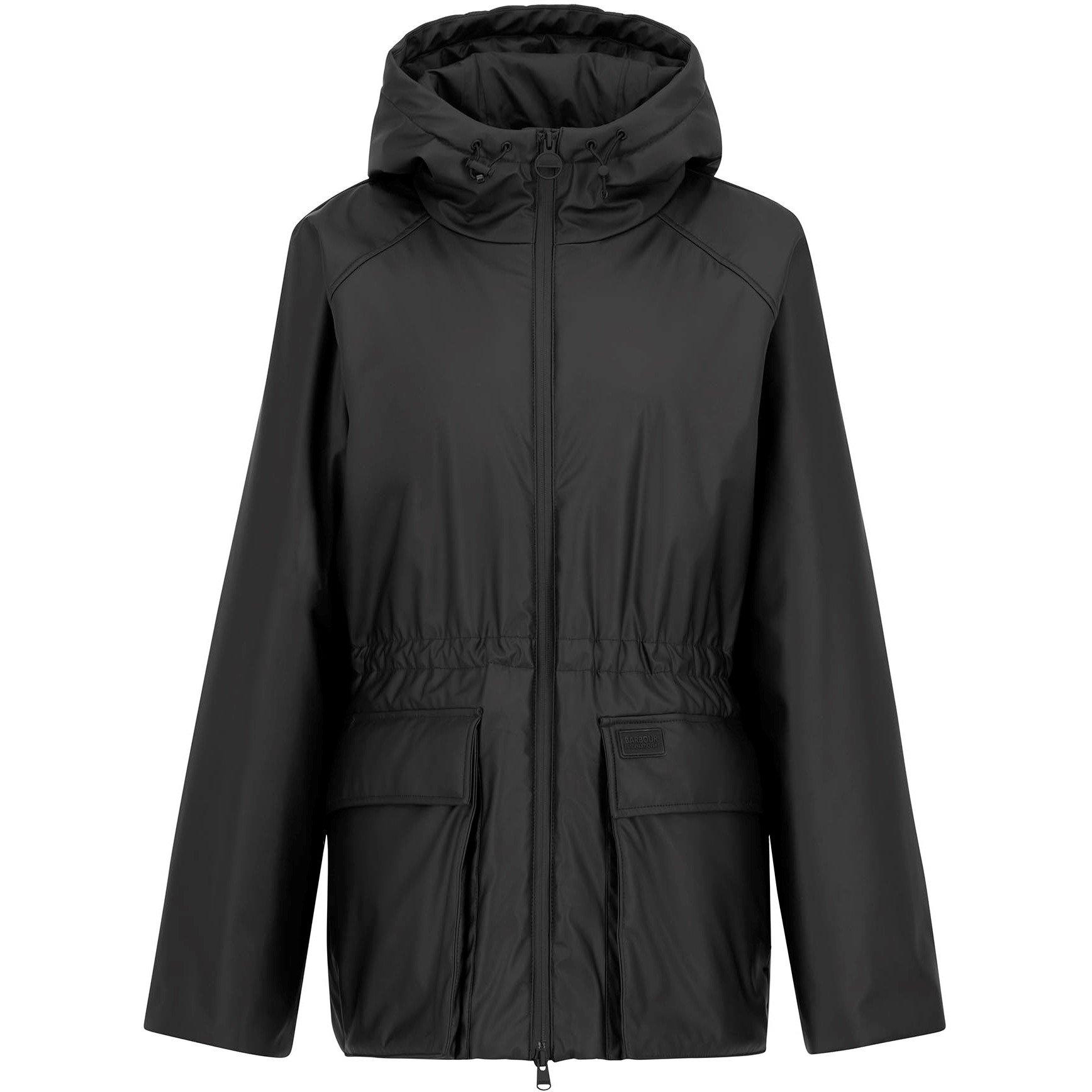 Barbour International Women's Jourdaine Water Resistant Hooded Rain Anorak - Black - 10 (S)