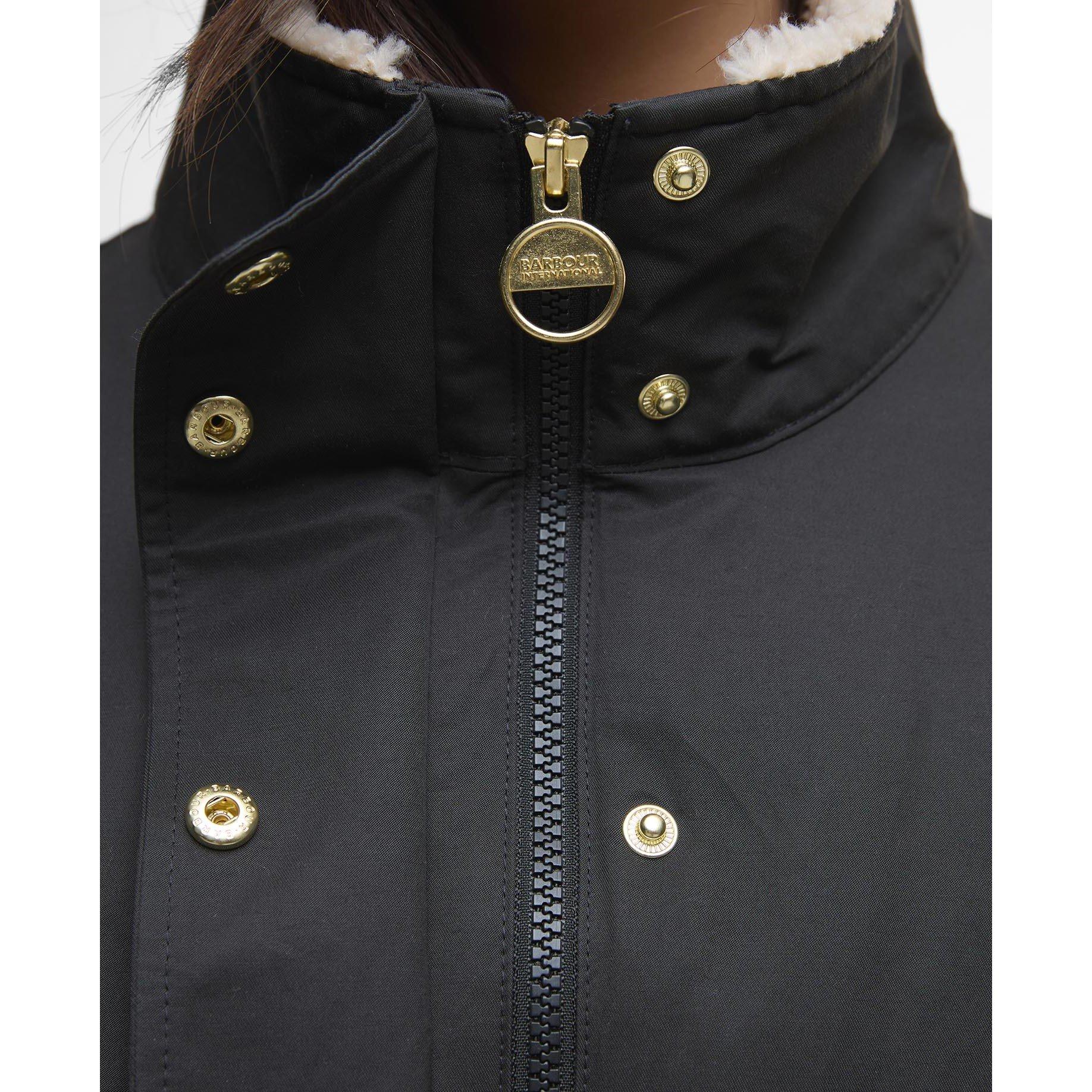 Black - Barbour International - Women's Luanda 3-in-1 Showerproof Long Sleeve Rain Anorak - 5