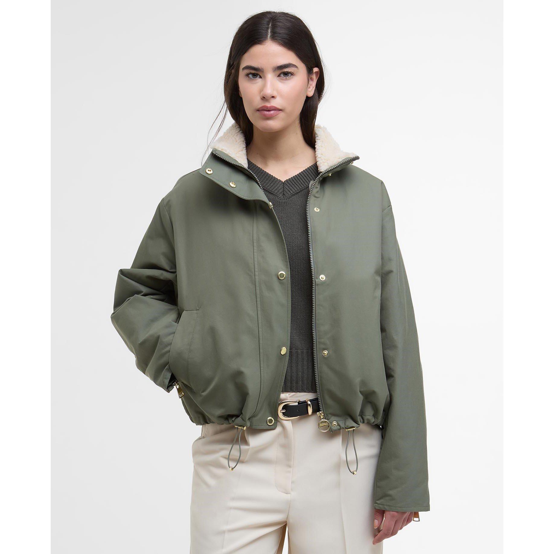 Dusky Khaki - Barbour International - Women's Luanda 3-in-1 Showerproof Long Sleeve Rain Anorak - 2