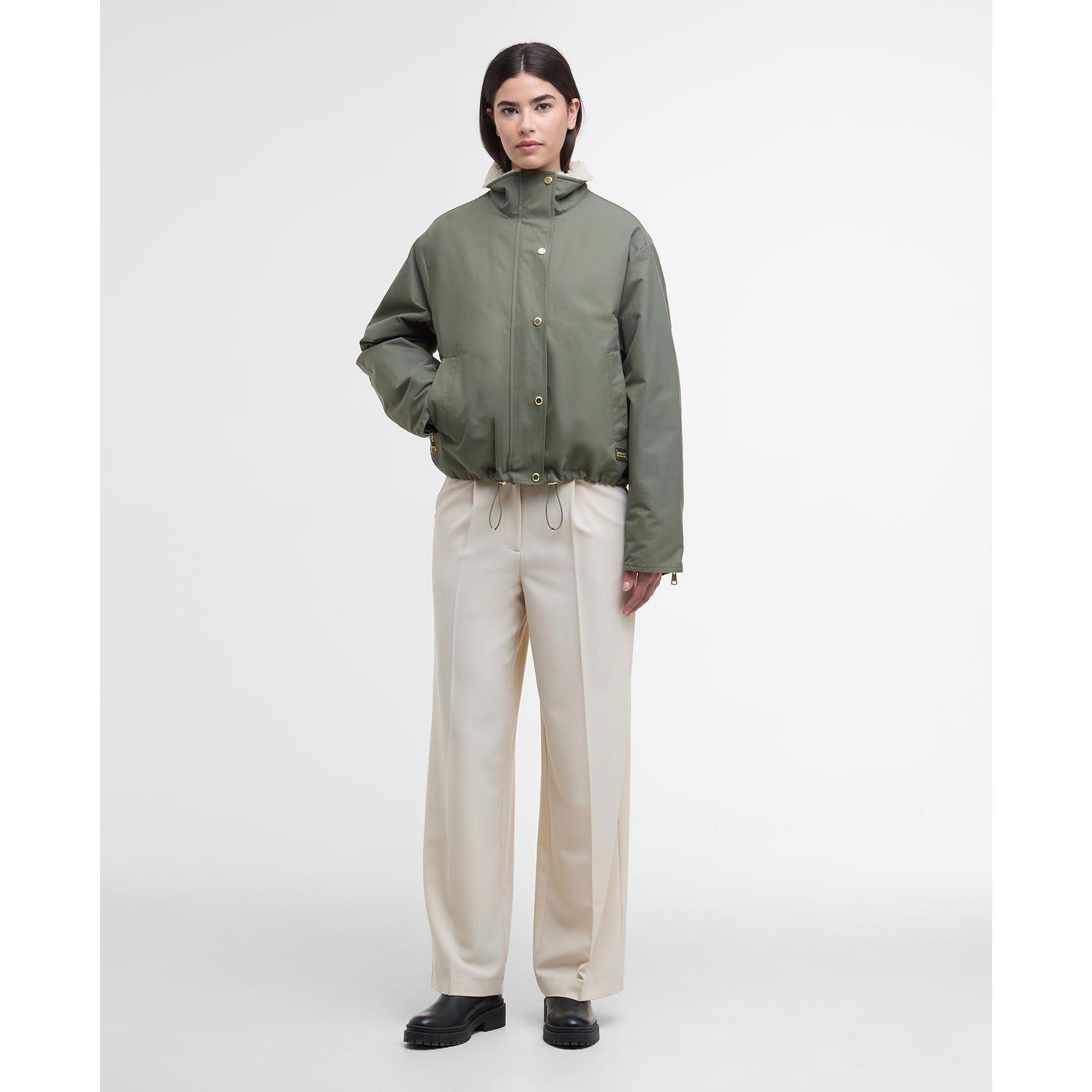 Dusky Khaki - Barbour International - Women's Luanda 3-in-1 Showerproof Long Sleeve Rain Anorak - 7