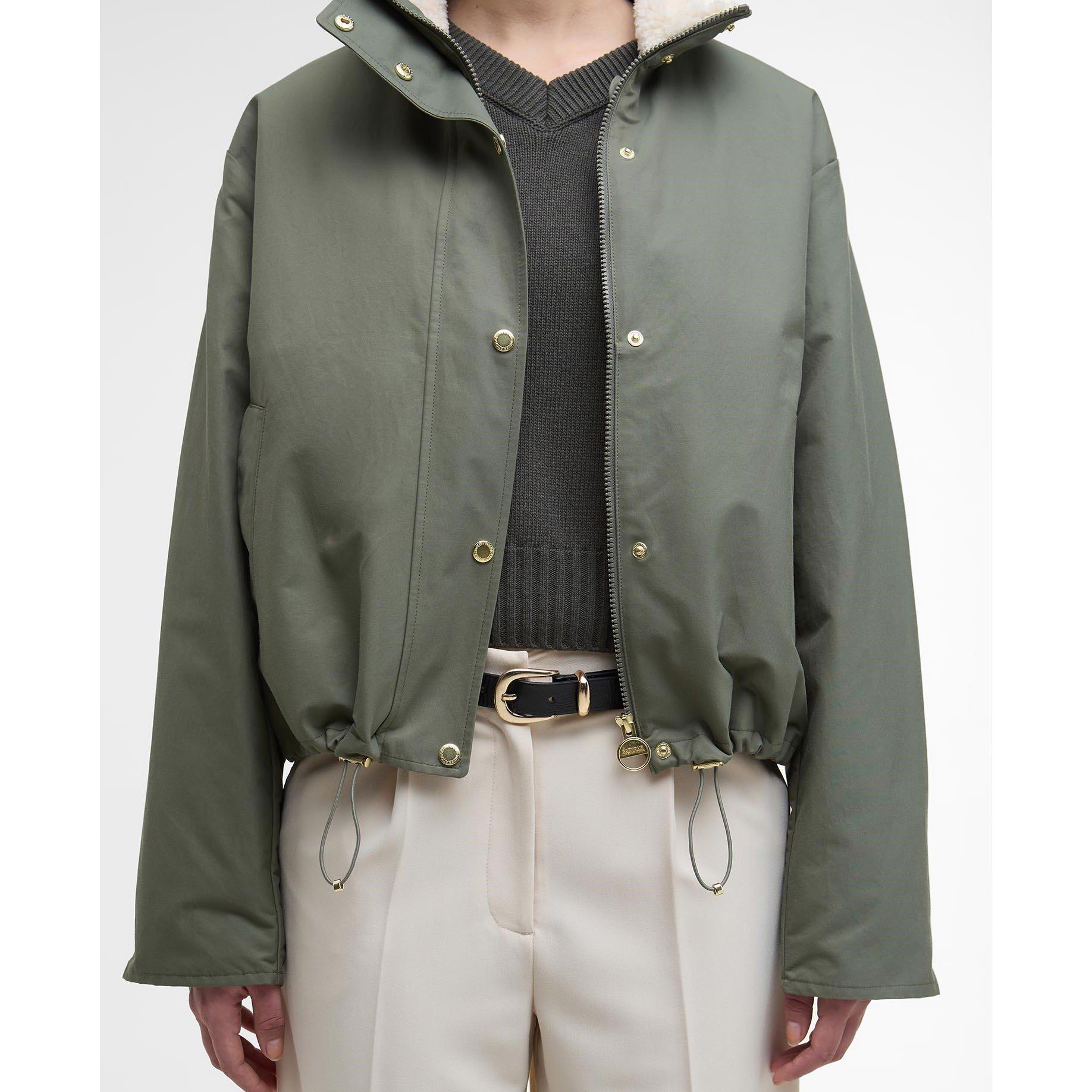 Dusky Khaki - Barbour International - Women's Luanda 3-in-1 Showerproof Long Sleeve Rain Anorak - 6
