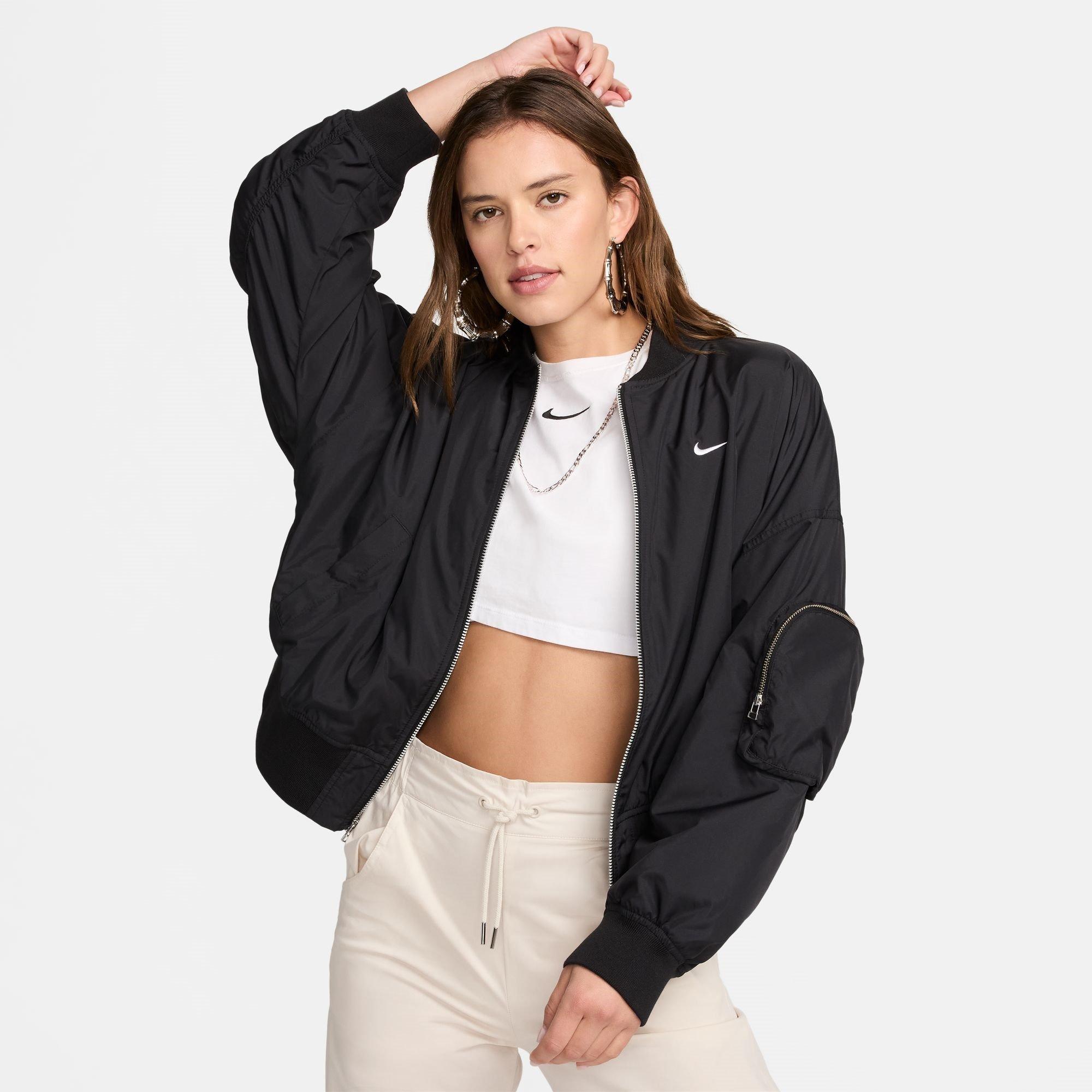 Crno/Bijelo - Nike - Women's Bomber Jacket - 1
