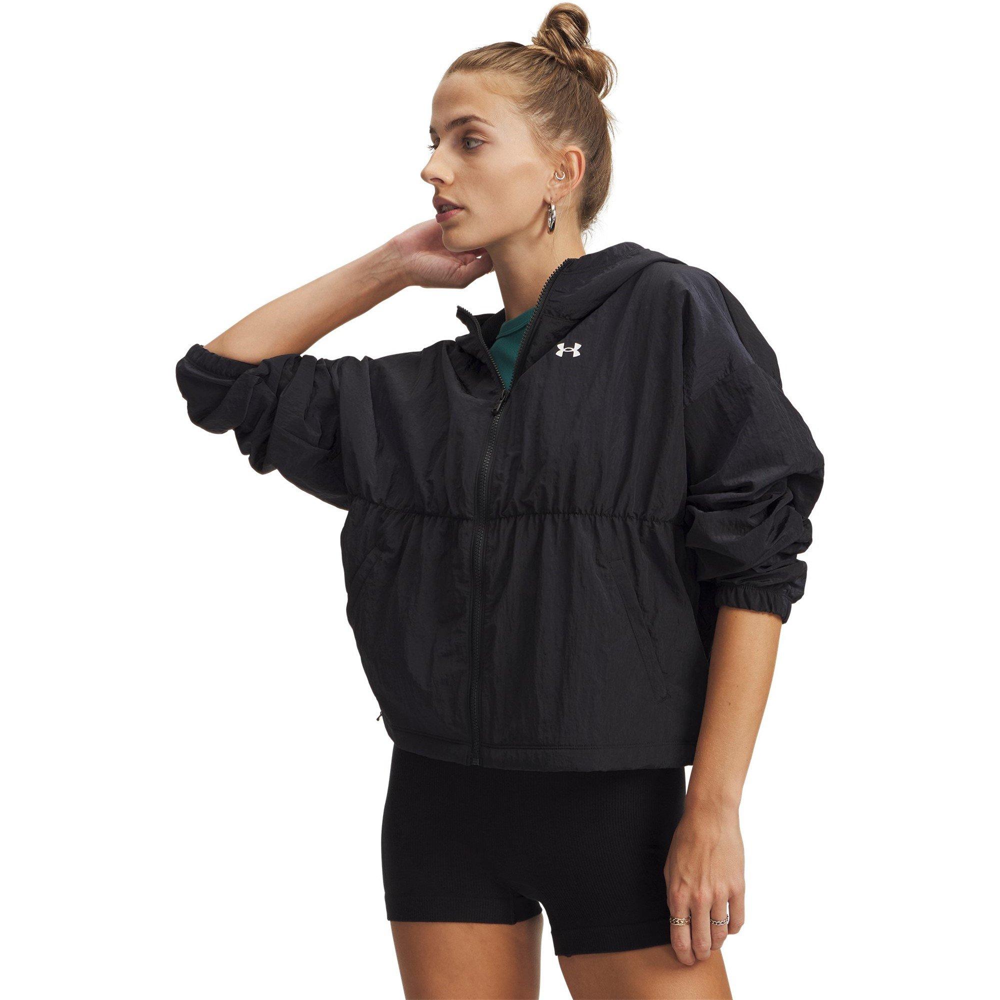 Under Armour Women's Rival Woven Bungee Jacket - Black/White - 14 (L)