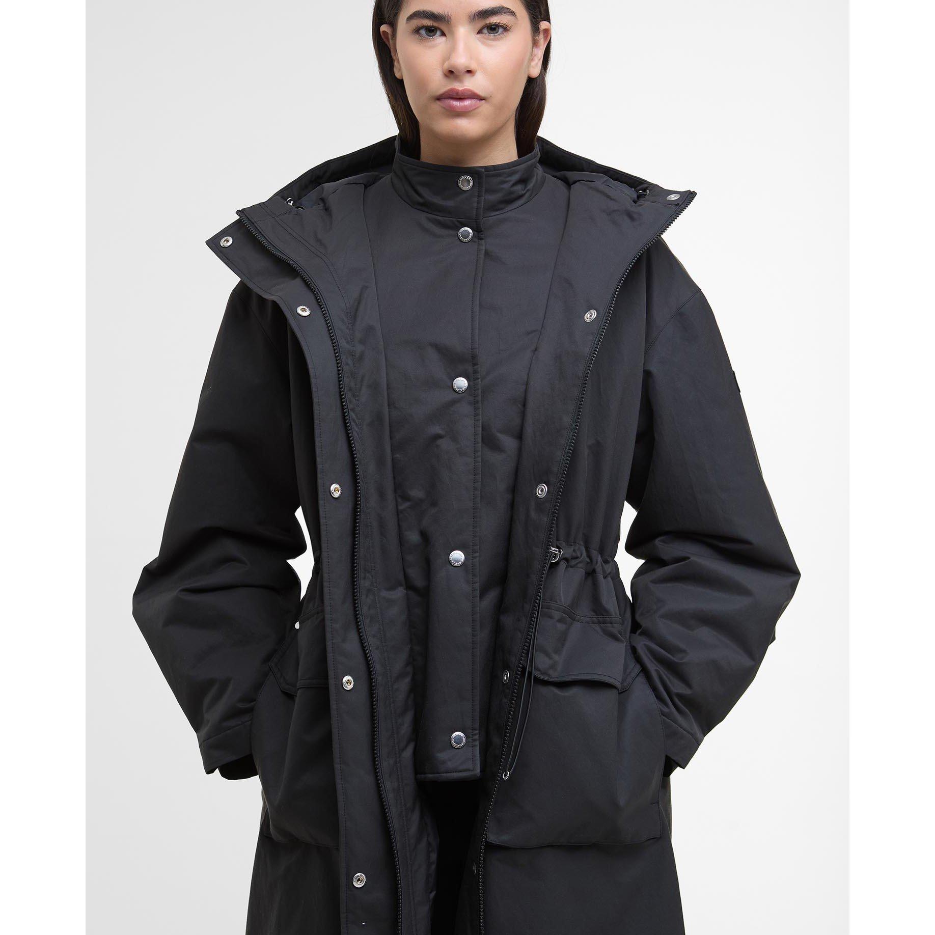 Crna - Barbour International - Women's Gabriella Showerproof Long Sleeve Rain Anorak - 4