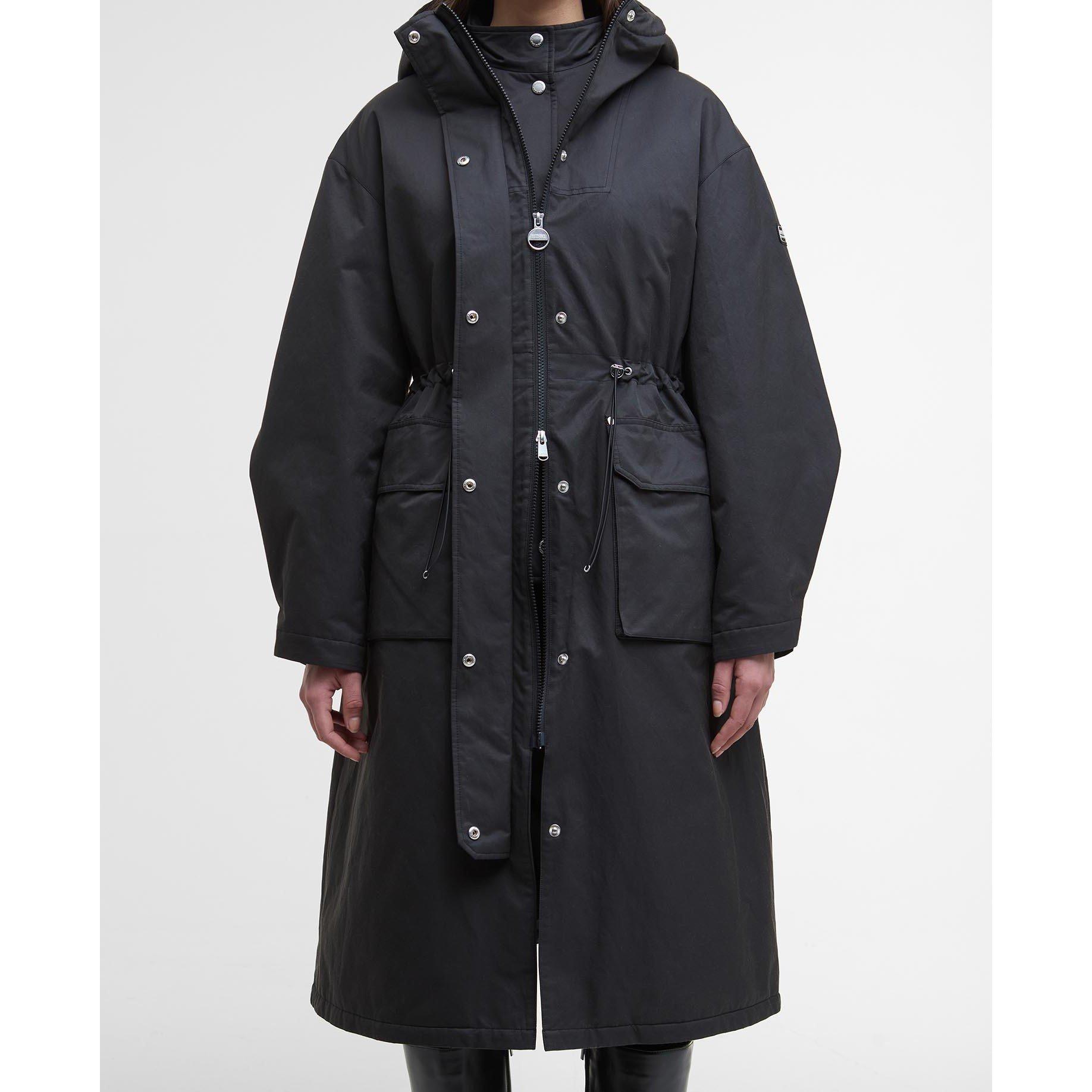 Crna - Barbour International - Women's Gabriella Showerproof Long Sleeve Rain Anorak - 7