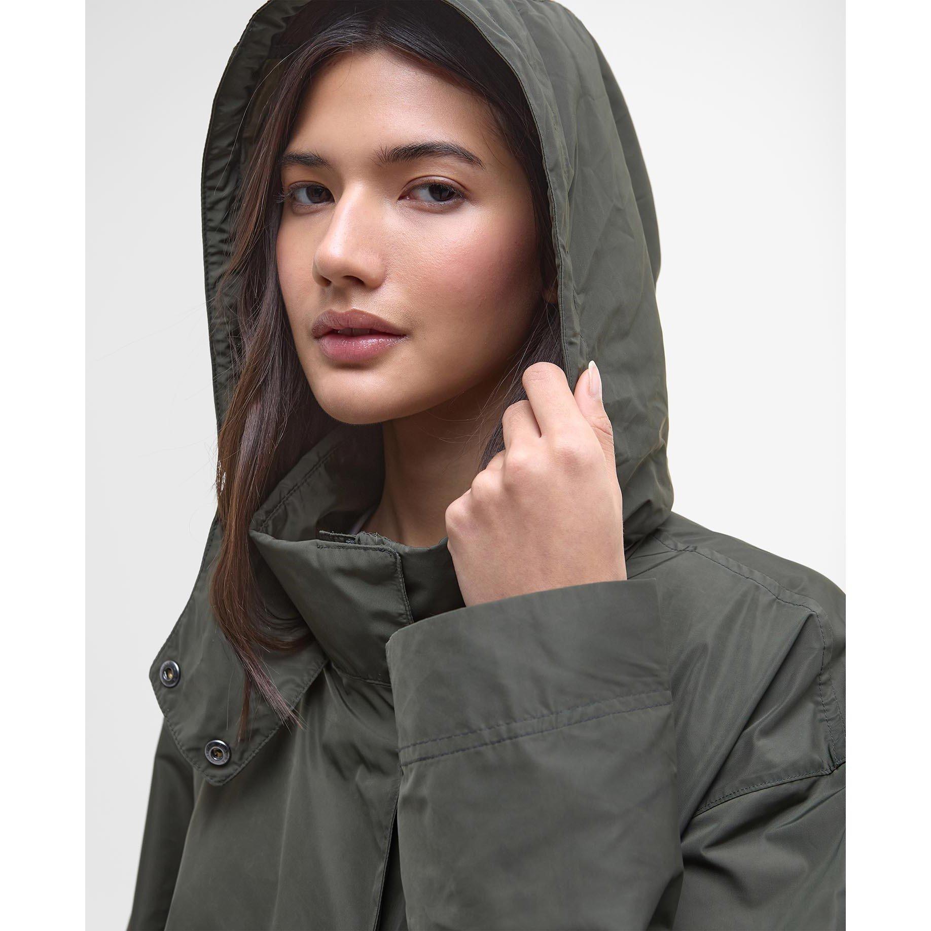 Envy - Barbour International - Women's Roxanna Showerproof Concealed Hood Long Sleeve Rain Anorak - 5