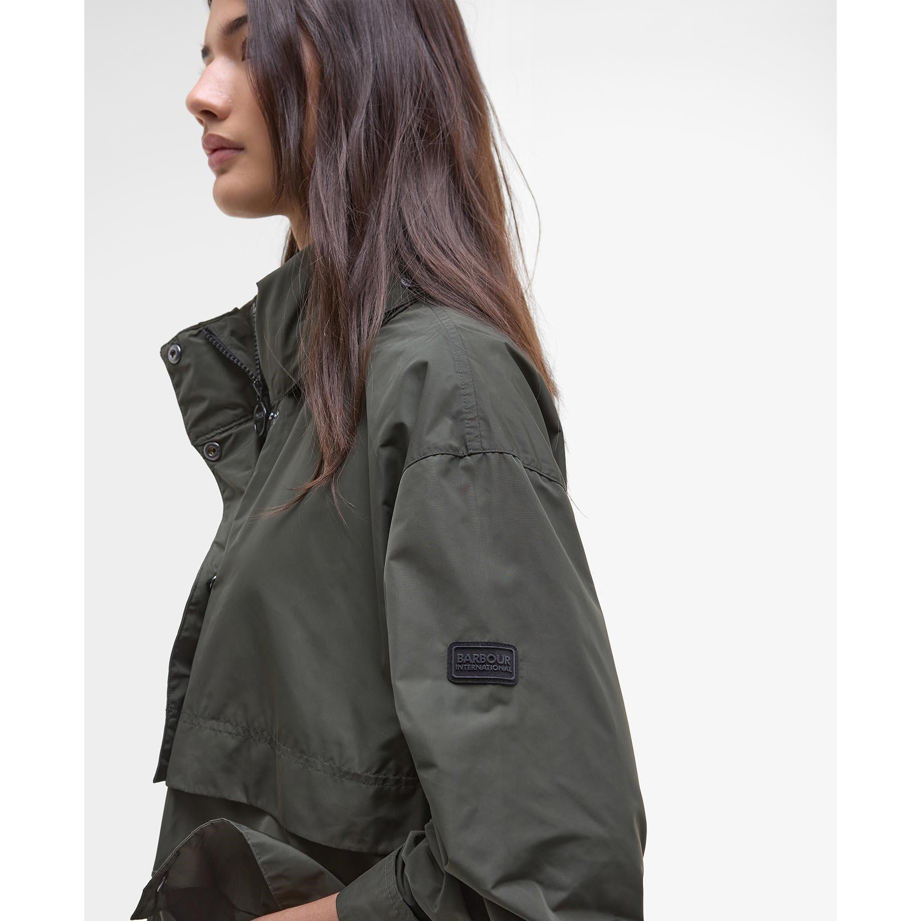 Envy - Barbour International - Women's Roxanna Showerproof Concealed Hood Long Sleeve Rain Anorak - 6