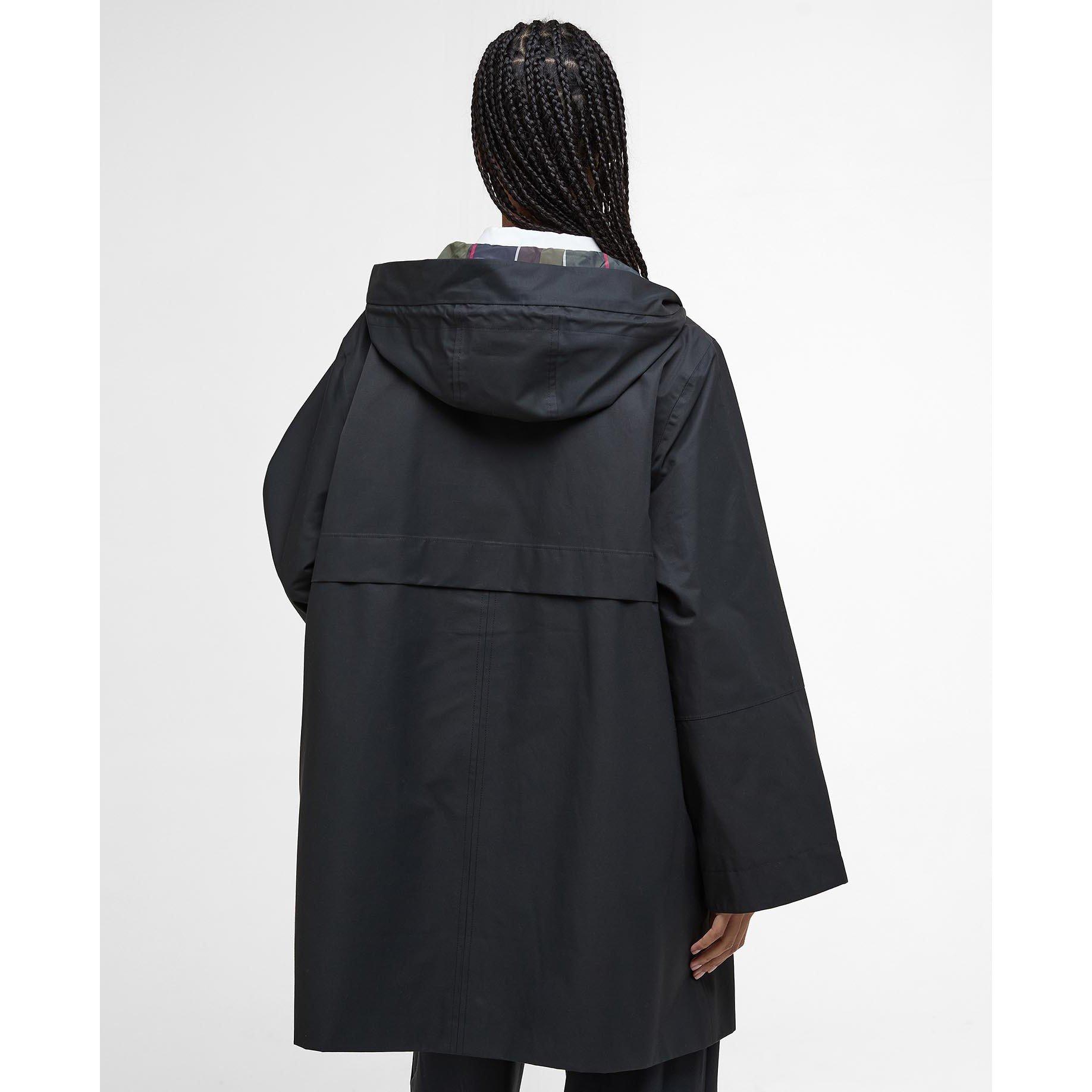 Black/Classic - Barbour - Women's Arla Waterproof Hooded Long Sleeve Rain Anorak - 3
