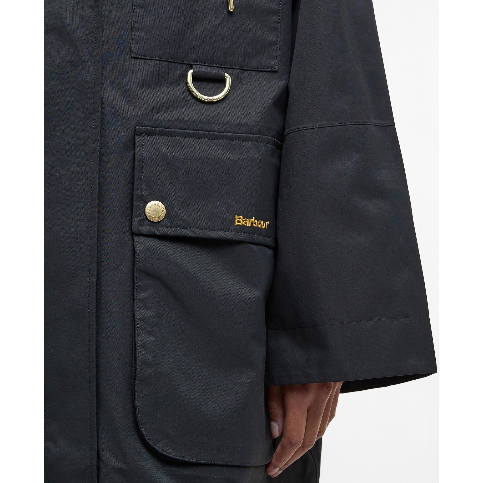 Black/Classic - Barbour - Women's Arla Waterproof Hooded Long Sleeve Rain Anorak - 6