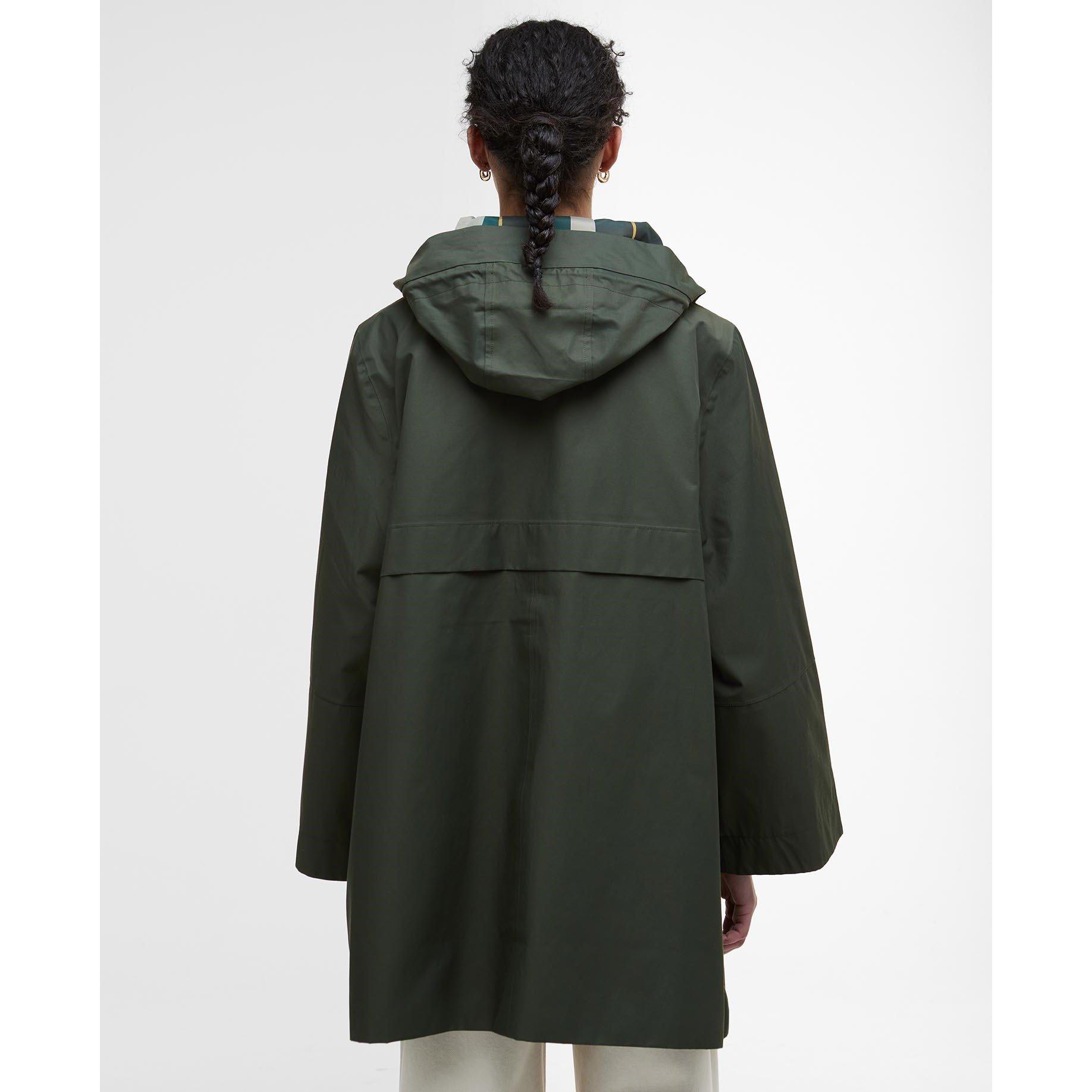 Dusky Khaki - Barbour - Women's Arla Waterproof Hooded Long Sleeve Rain Anorak - 3