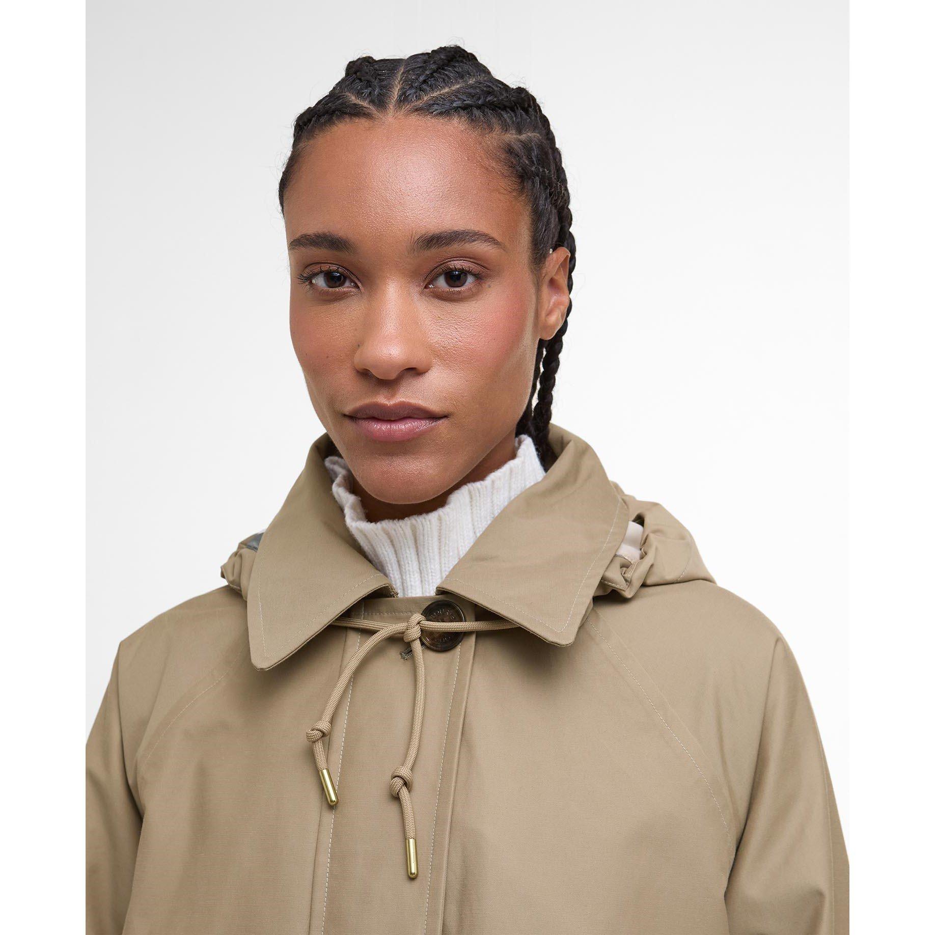 Brown/Tartan - Barbour - Women's Sadie Waterproof Long Sleeve Rain Anorak - 4