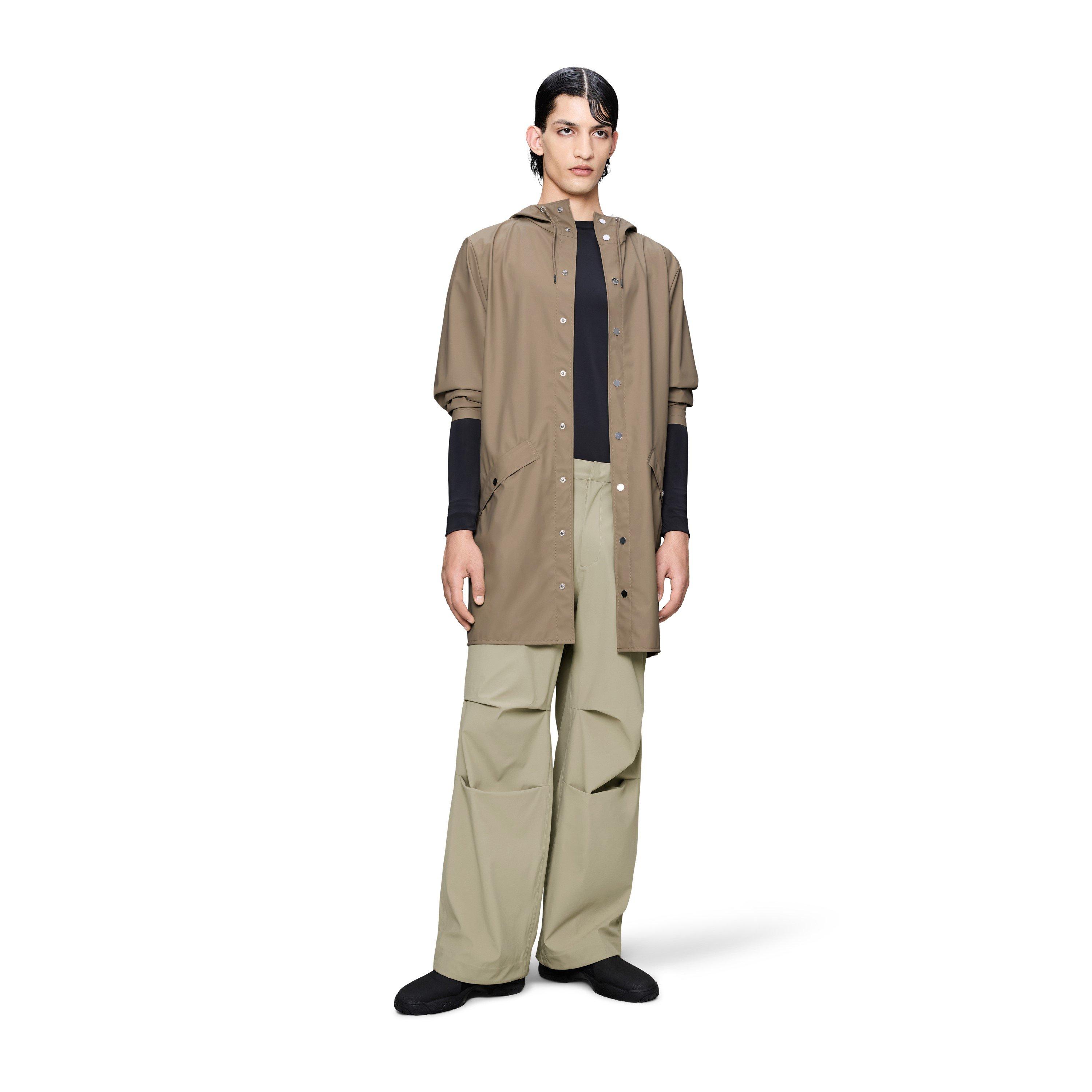Beige - Rains - Long Waterproof Jacket - 3
