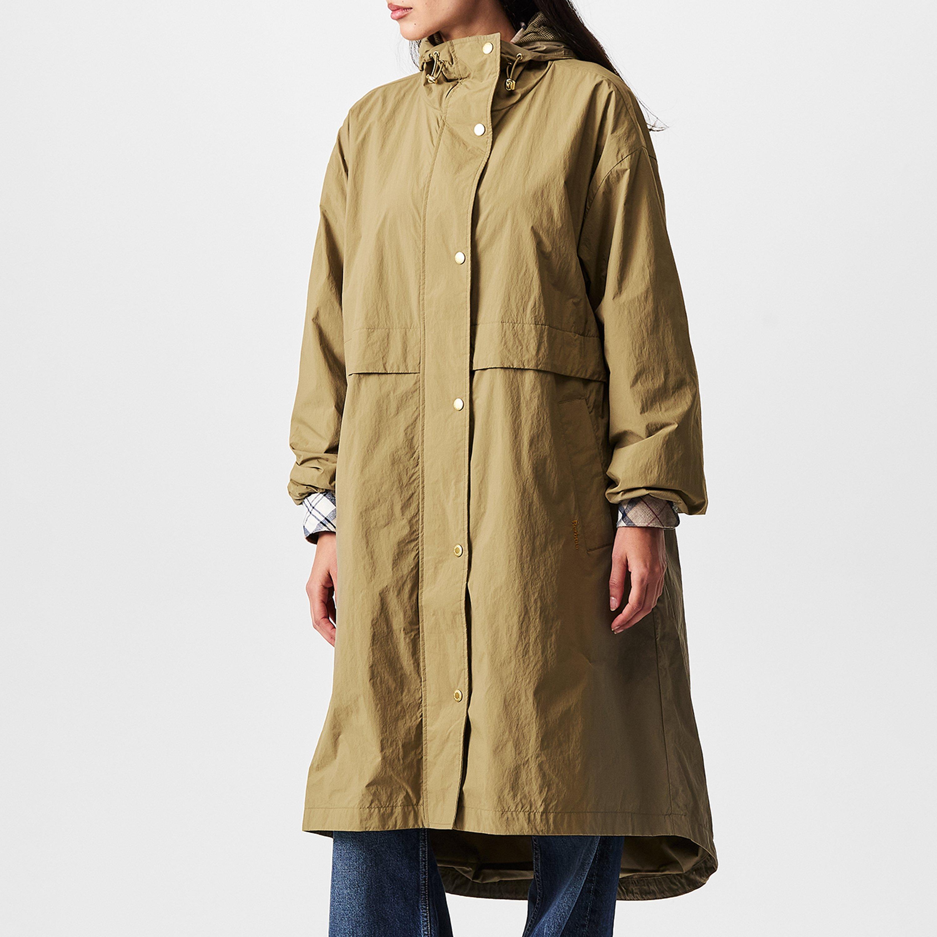 Dusky Green - Barbour - Women's Naboo Funnel Neck Long Sleeve Showerproof Rain Anorak - 3