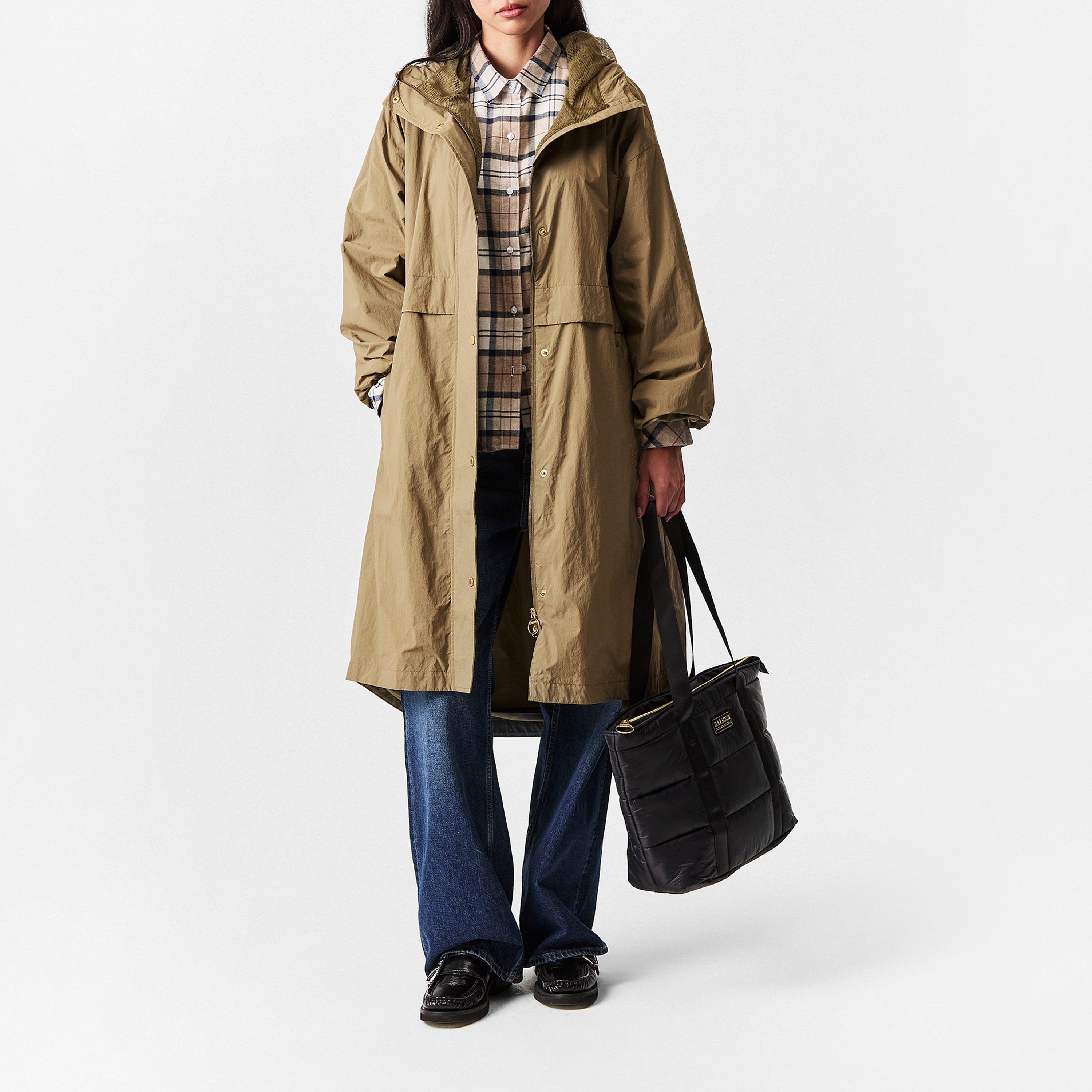 Dusky Green - Barbour - Women's Naboo Funnel Neck Long Sleeve Showerproof Rain Anorak - 6