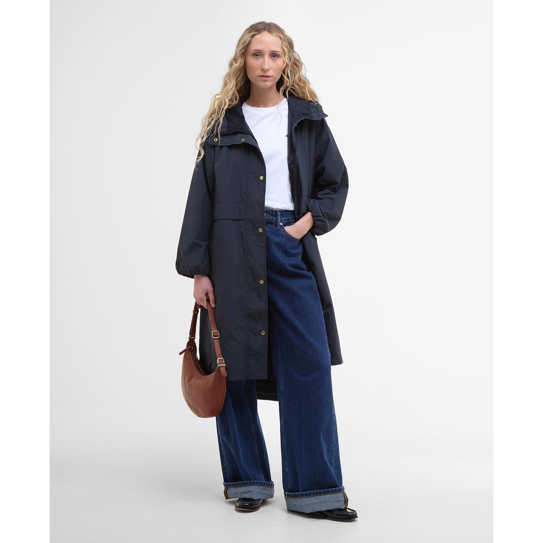 Dark Navy - Barbour - Women's Naboo Funnel Neck Long Sleeve Showerproof Rain Anorak - 2