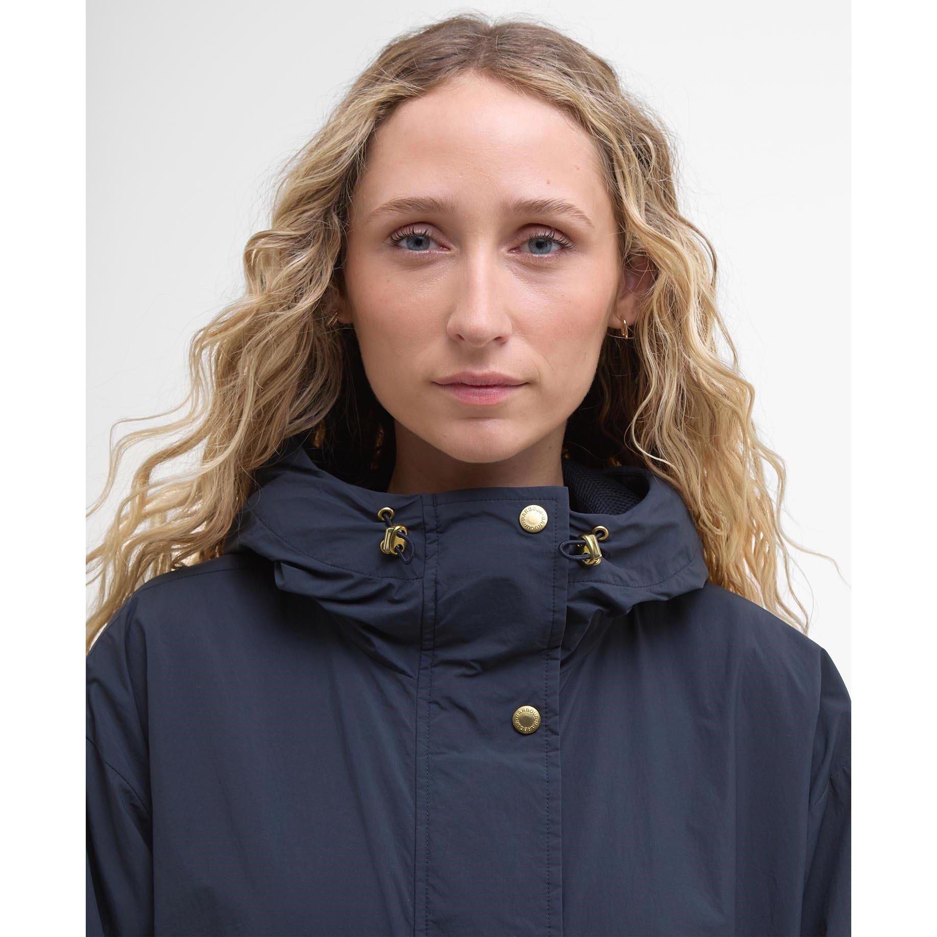 Dark Navy - Barbour - Women's Naboo Funnel Neck Long Sleeve Showerproof Rain Anorak - 4