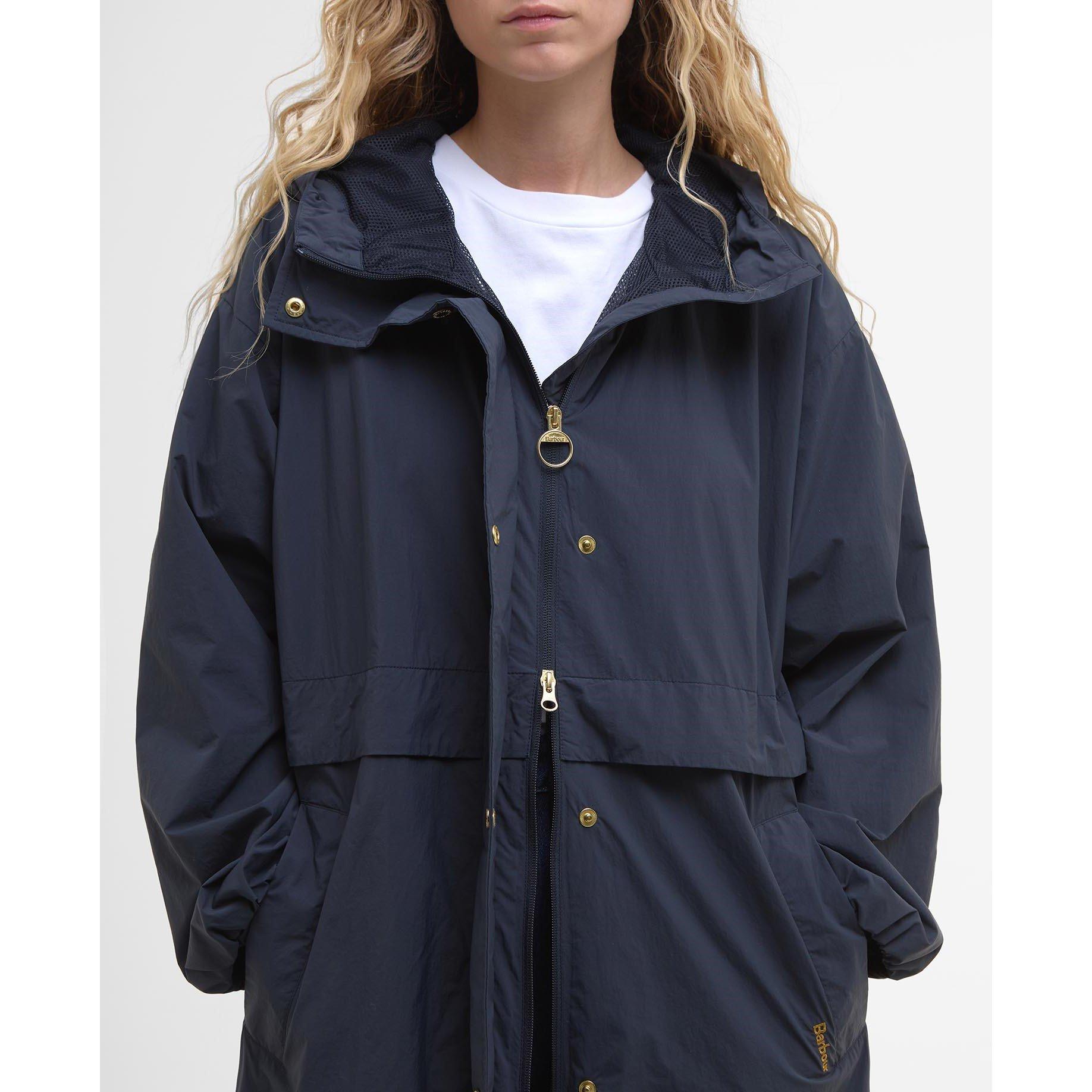 Dark Navy - Barbour - Women's Naboo Funnel Neck Long Sleeve Showerproof Rain Anorak - 5