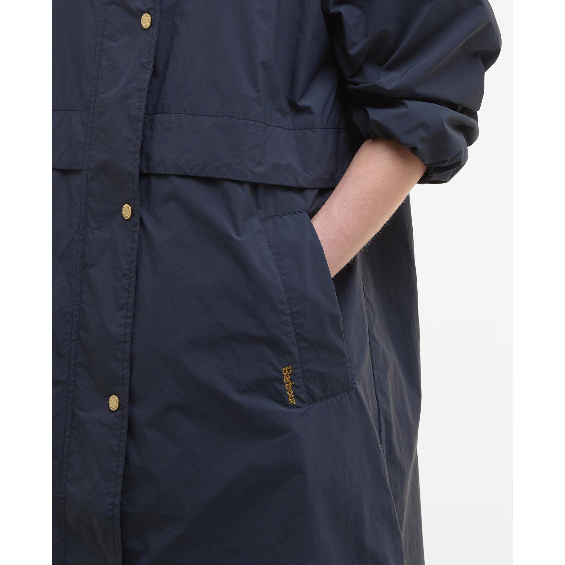 Dark Navy - Barbour - Women's Naboo Funnel Neck Long Sleeve Showerproof Rain Anorak - 6