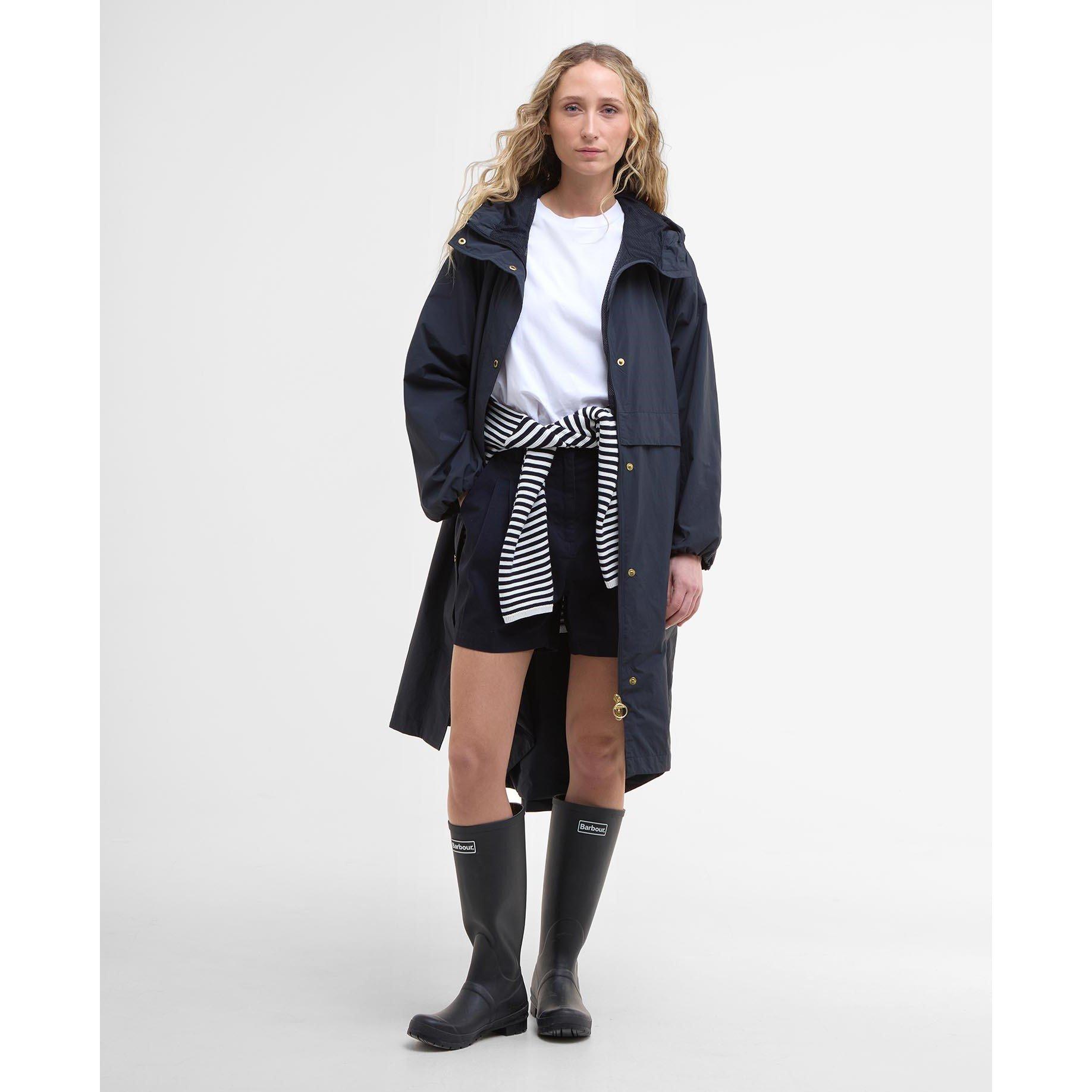 Dark Navy - Barbour - Women's Naboo Funnel Neck Long Sleeve Showerproof Rain Anorak - 7