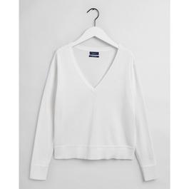 Gant V-neck Cotton Knitted Sweater