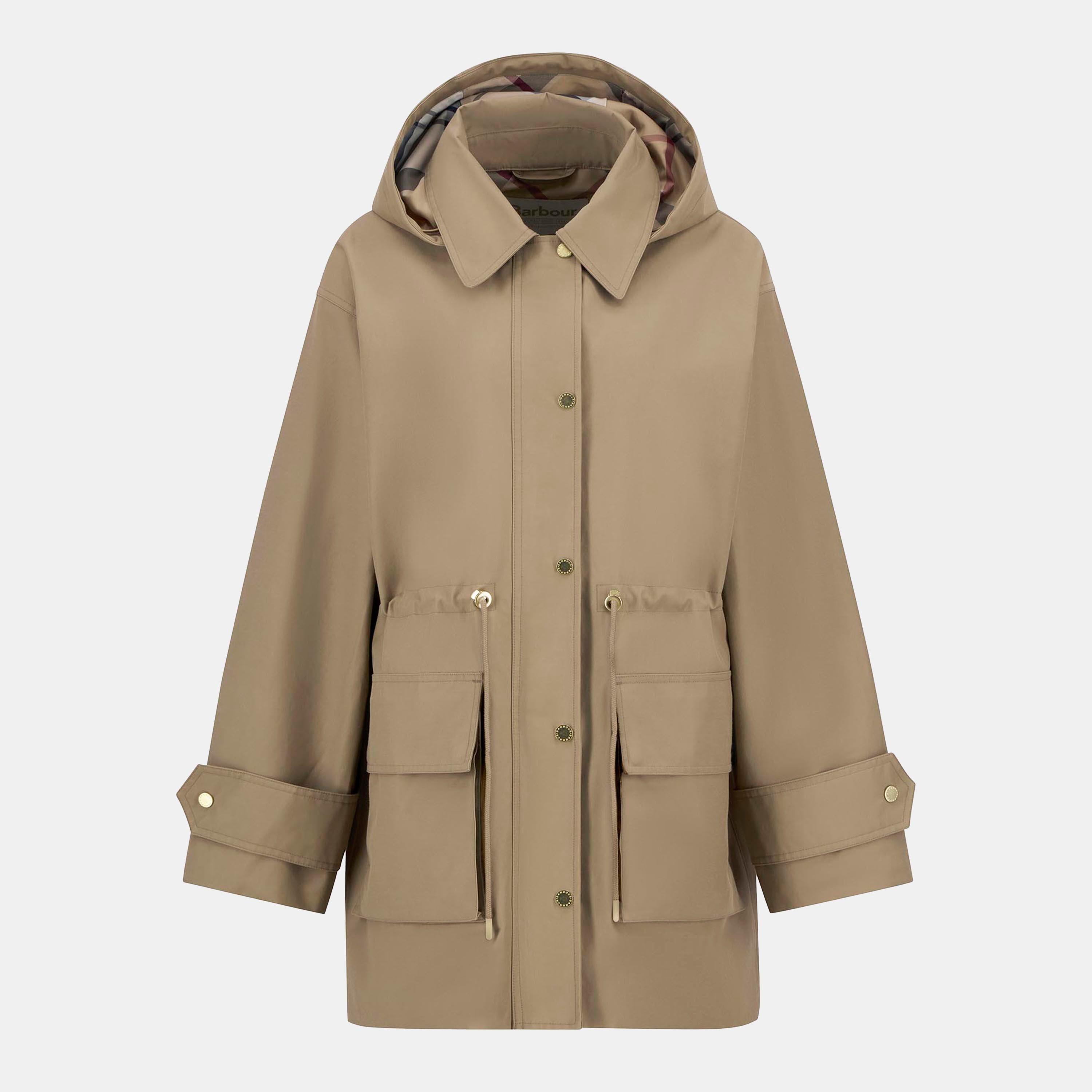 Barbour Women's Fallyn Showerproof Rain Anorak - Brown/Tartan - Size 12 (M)