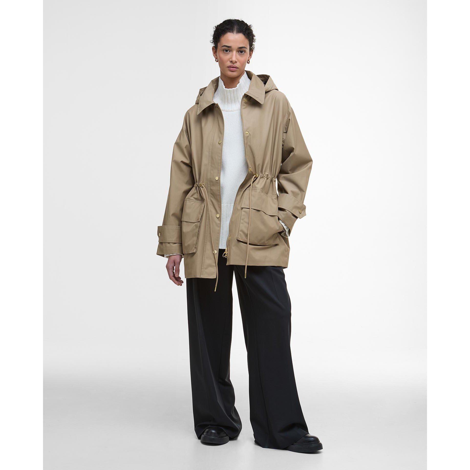 Brown/Tartan - Barbour - Women's Fallyn Showerproof Rain Anorak - 8