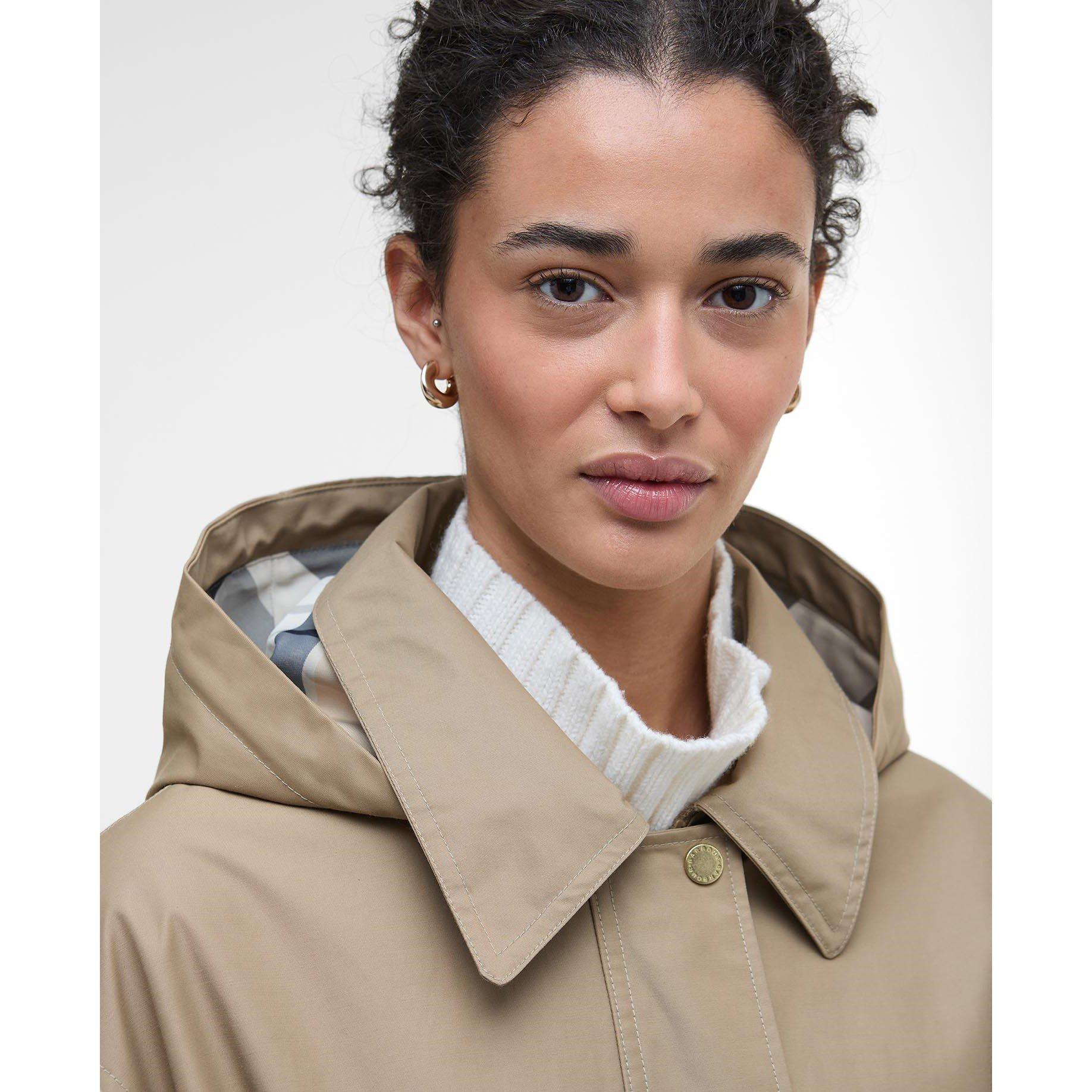 Brown/Tartan - Barbour - Women's Fallyn Showerproof Rain Anorak - 4