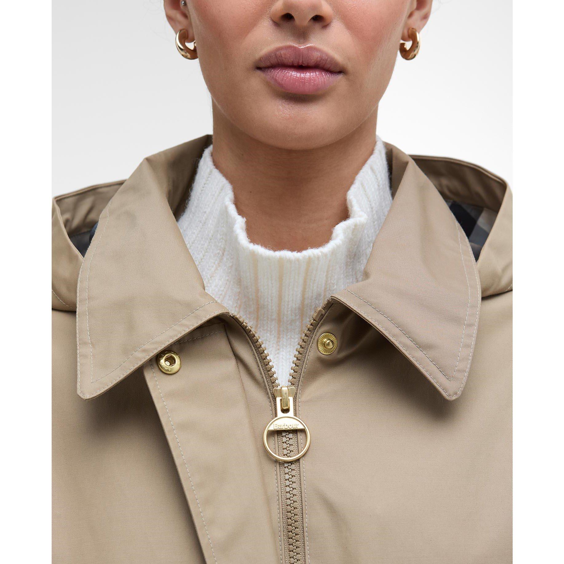 Brown/Tartan - Barbour - Women's Fallyn Showerproof Rain Anorak - 5