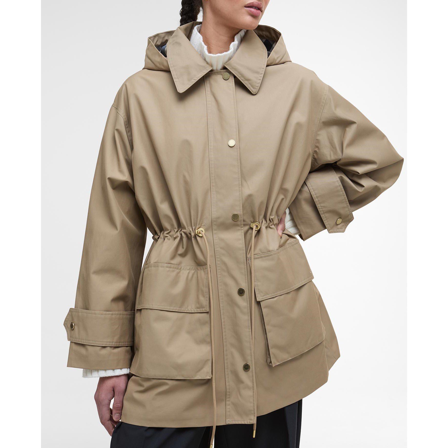 Brown/Tartan - Barbour - Women's Fallyn Showerproof Rain Anorak - 6