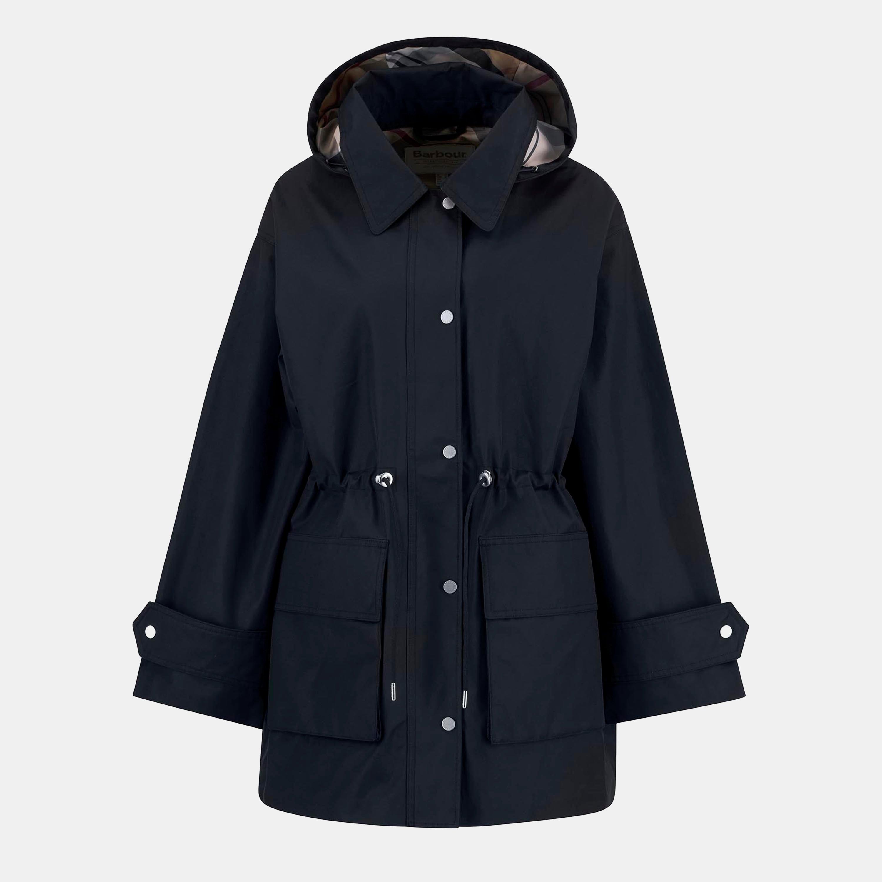 Barbour Women's Fallyn Showerproof Rain Anorak - Navy/Tartan - 16 (XL)