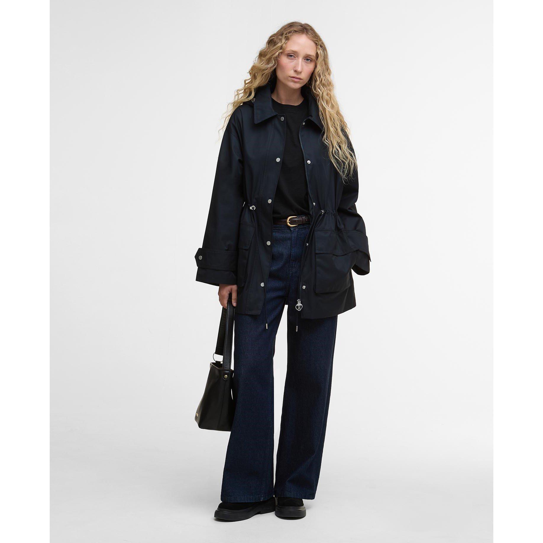 Navy/Tartan - Barbour - Women's Fallyn Showerproof Rain Anorak - 6