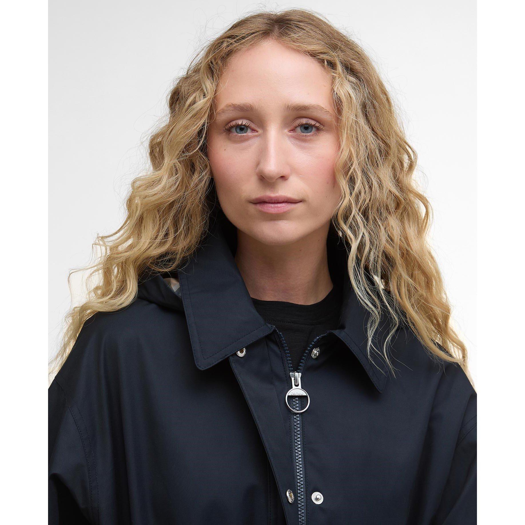 Navy/Tartan - Barbour - Women's Fallyn Showerproof Rain Anorak - 4