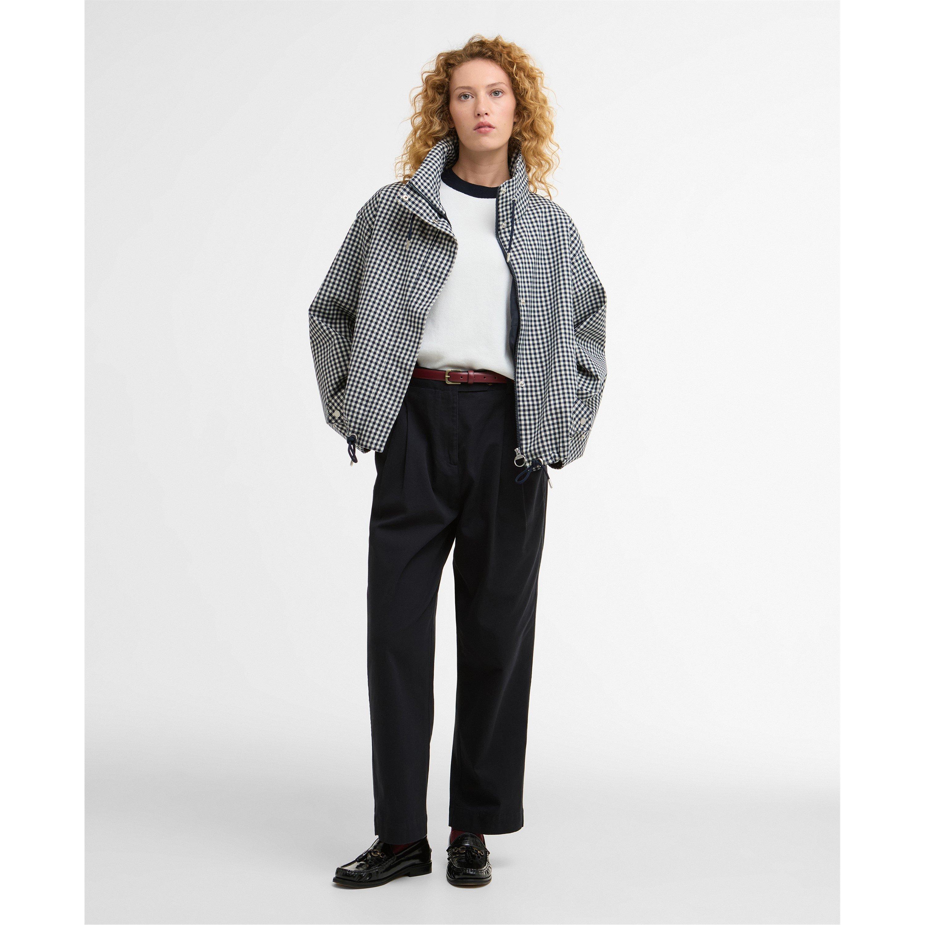 Navy Gingham - Barbour - Womens Bronwyn Gingham Showerproof Jacket - 6