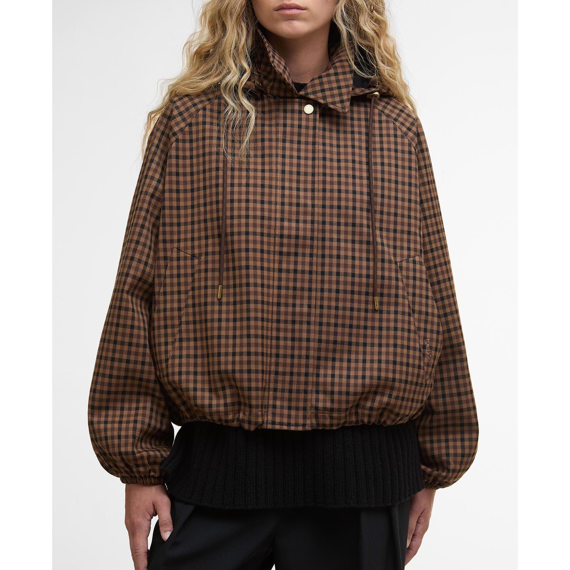 Vicuna G Check - Barbour - Women's Audrey Showerproof Hooded Long Sleeve Rain Anorak - 6