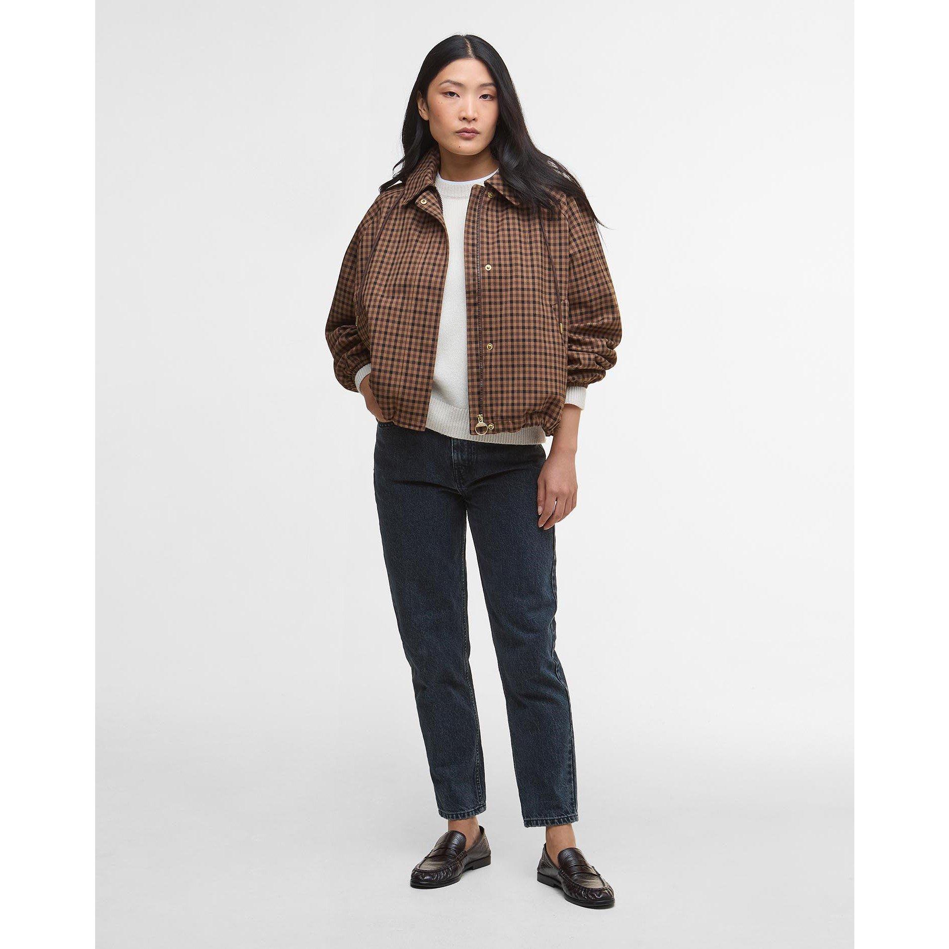 Vicuna G Check - Barbour - Women's Audrey Showerproof Hooded Long Sleeve Rain Anorak - 8