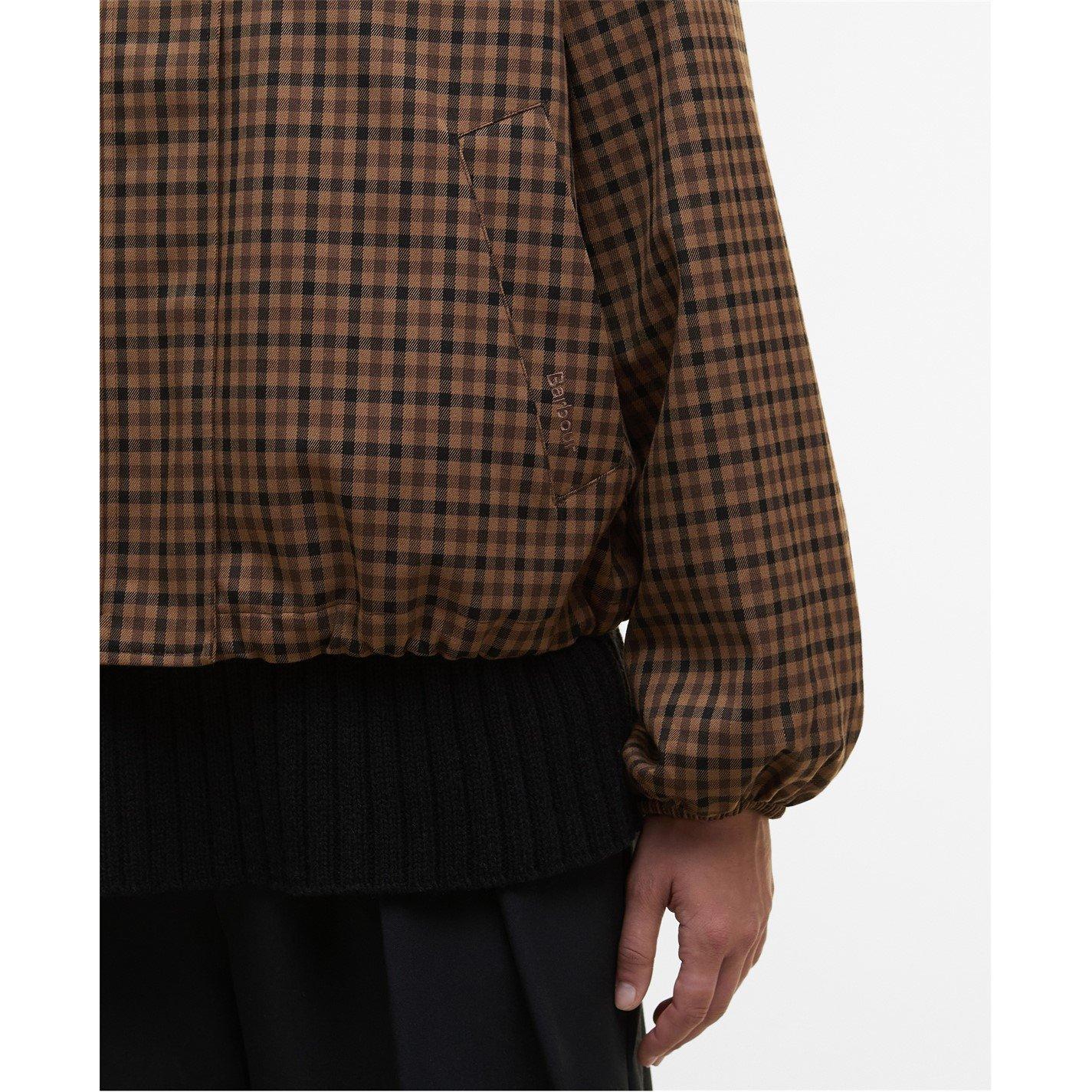 Vicuna Gingham - Barbour - Womens Audrey Showerproof Hooded Long Sleeve Rain Anorak - 7
