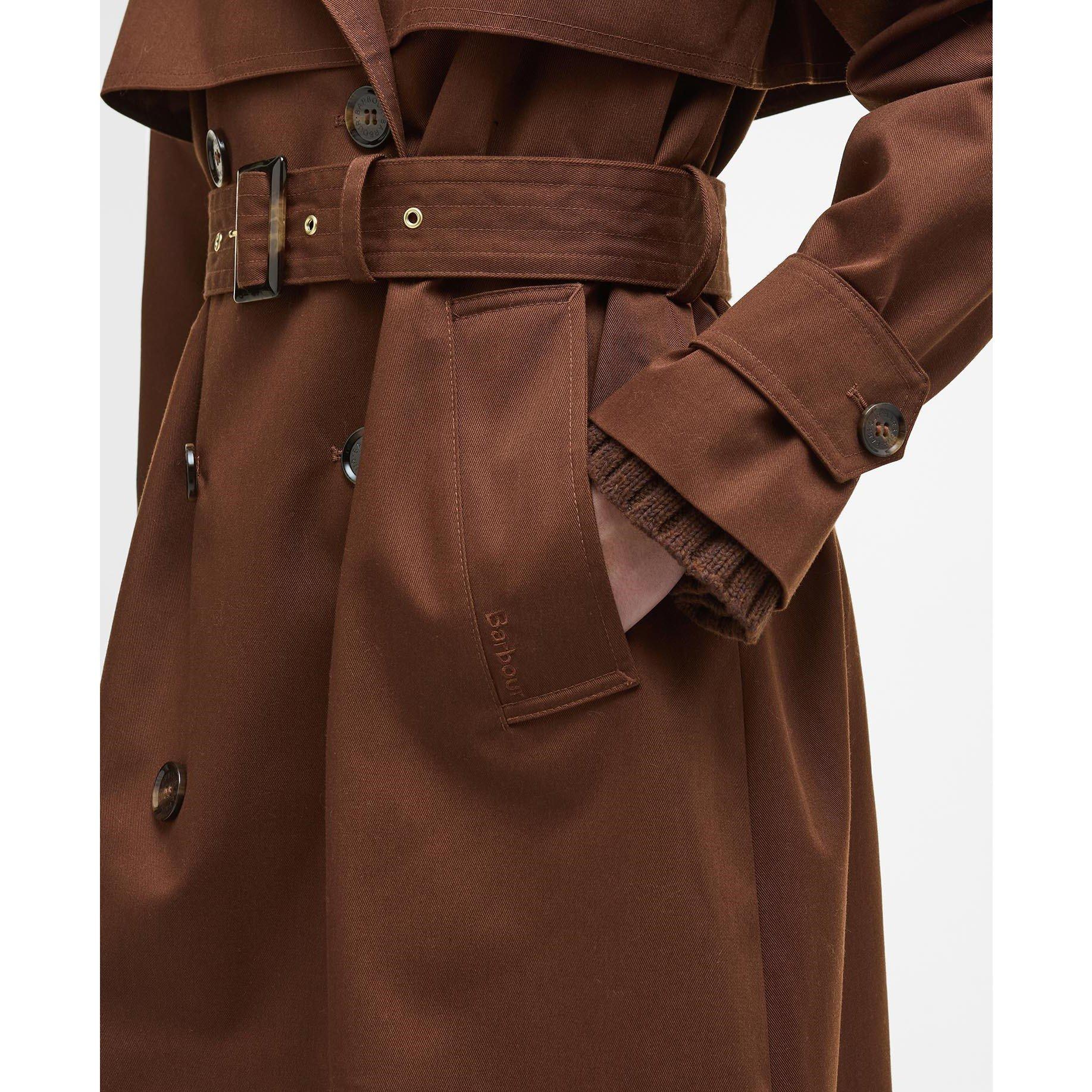 Vicuna/Tartan - Barbour - Women's Aoife Showerproof Double-Breasted Long Sleeve Rain Anorak - 7