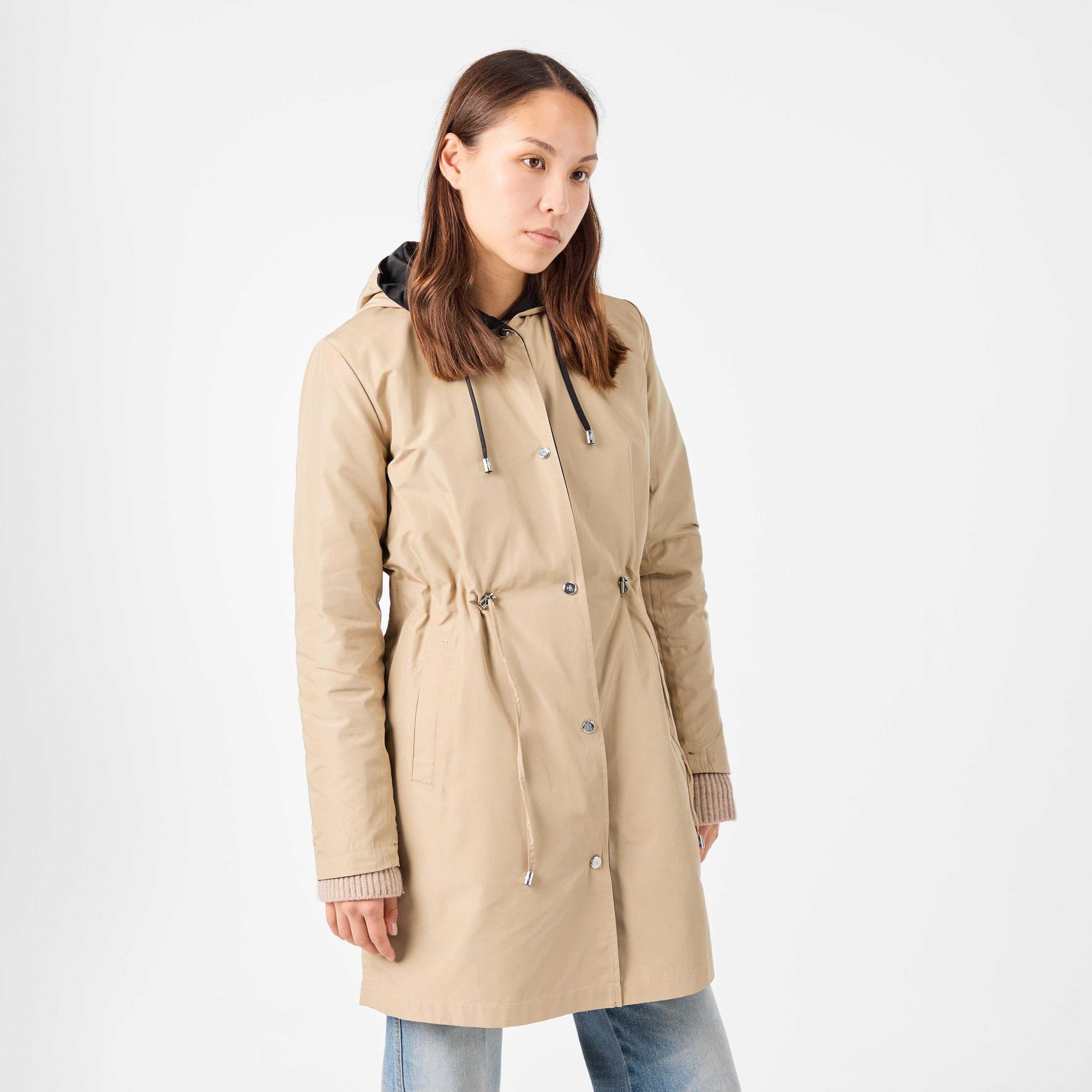 Black/Birch Tan - Lauren by Ralph Lauren - Women's Water-Resistant Adjustable Rain Anorak - 3