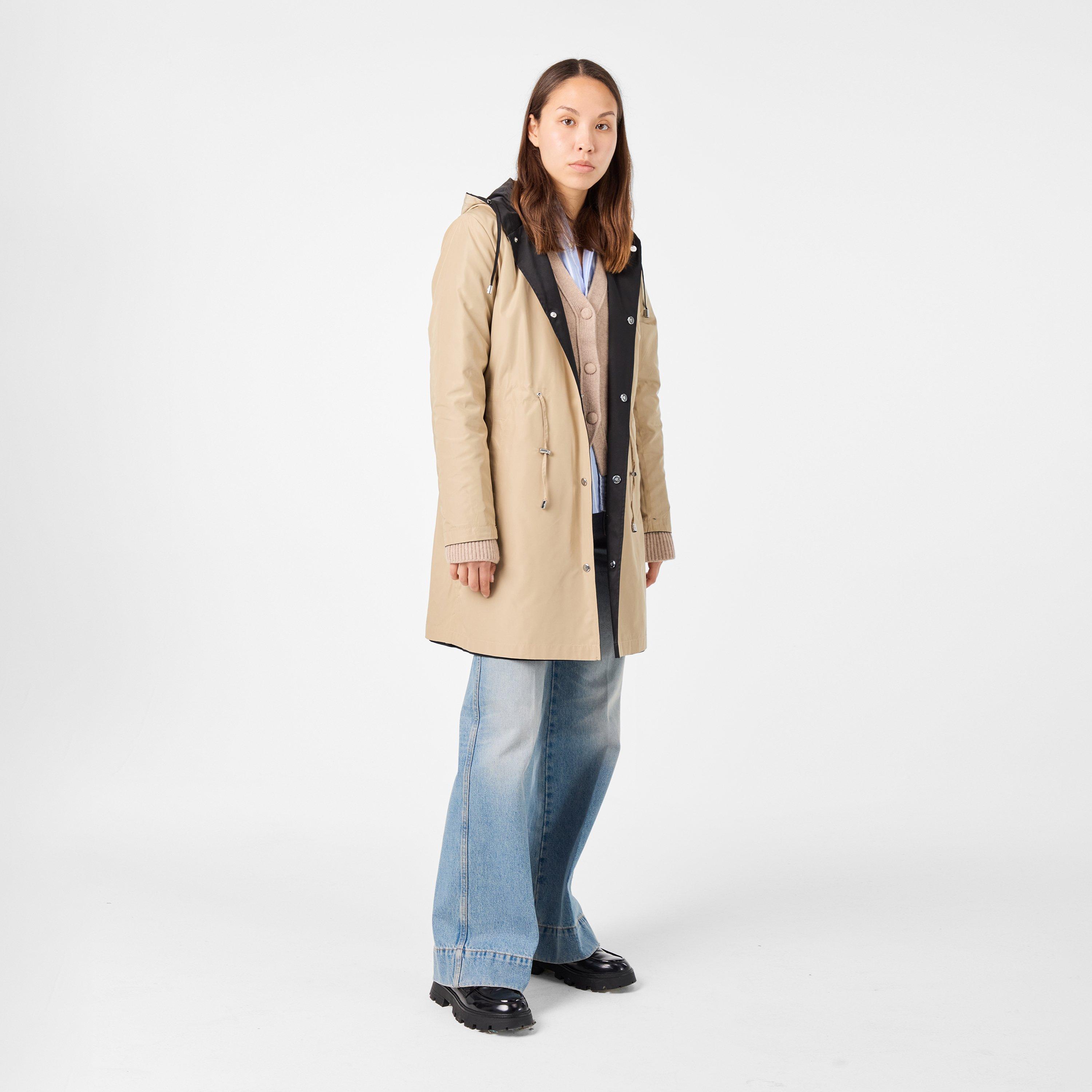 Black/Birch Tan - Lauren by Ralph Lauren - Women's Water-Resistant Adjustable Rain Anorak - 6