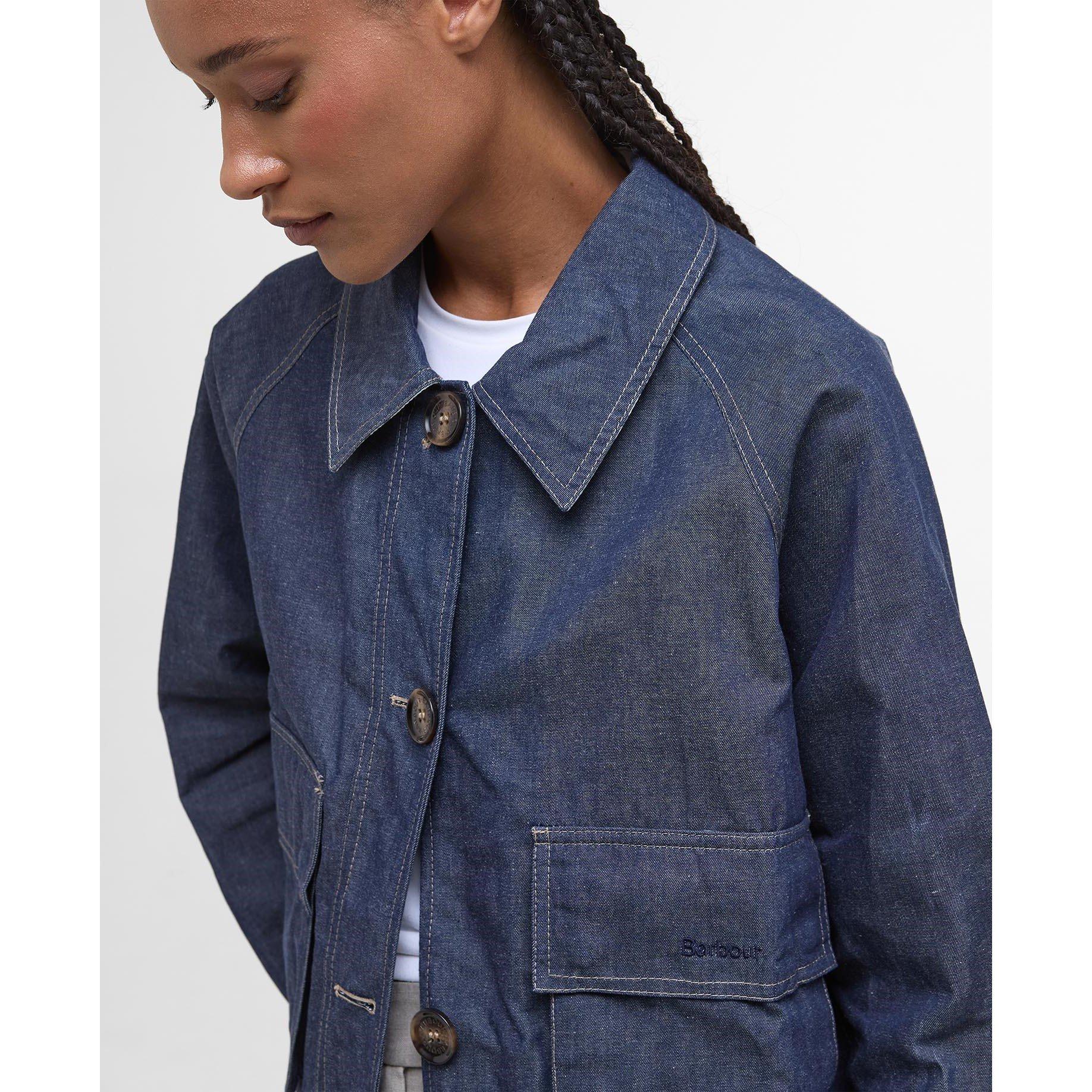 Indigo/Tartan - Barbour - Women's Demi Cotton Long Sleeve Rain Anorak - 4