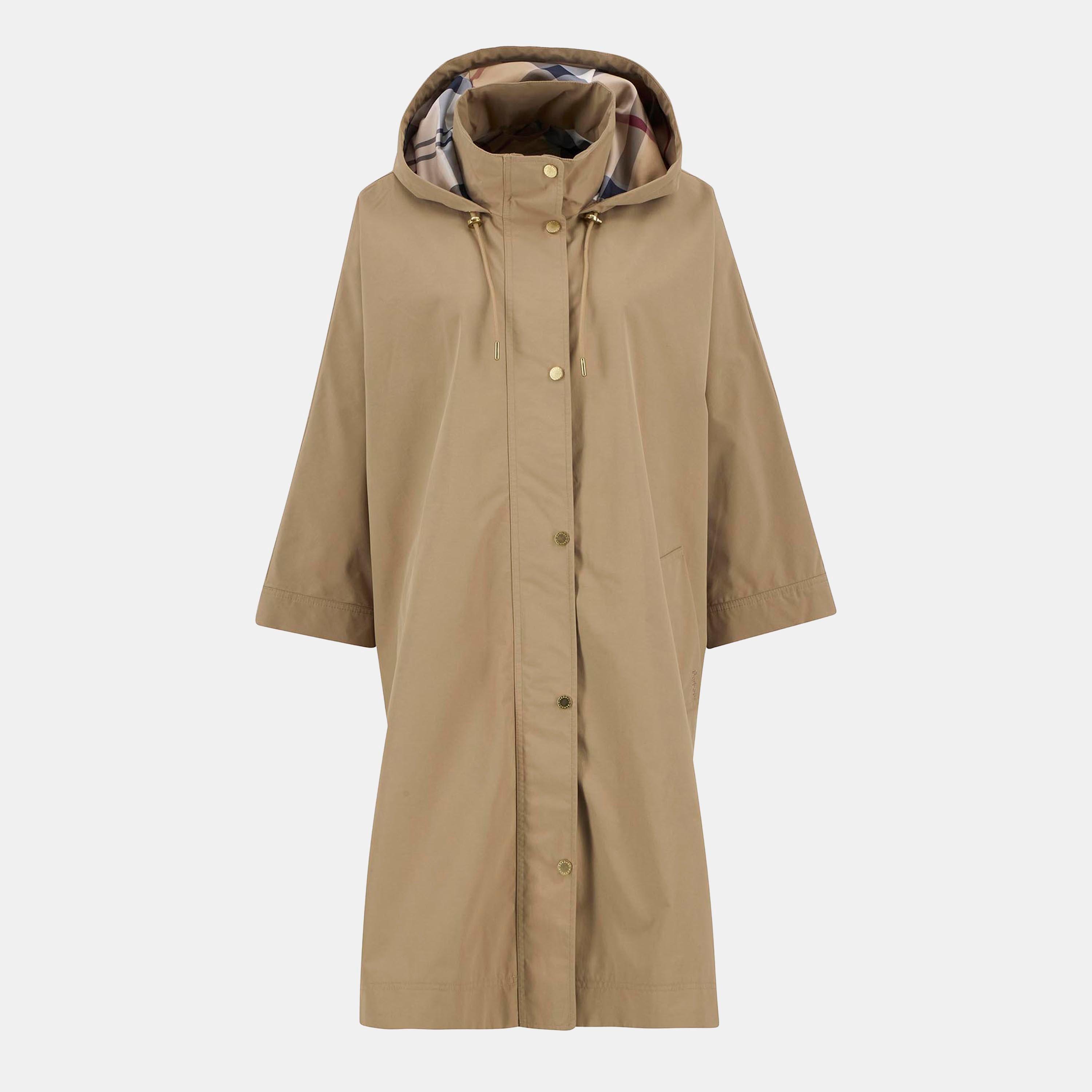 Military/Tartan - Barbour - Womens Everlee Showerproof Hooded Long Sleeve Knee Length Rain Anorak - 1