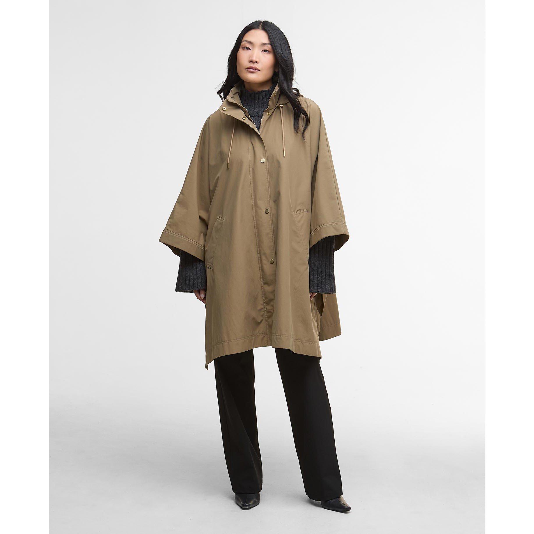 Military/Tartan - Barbour - Women's Everlee Showerproof Hooded Long Sleeve Knee Length Rain Anorak - 2
