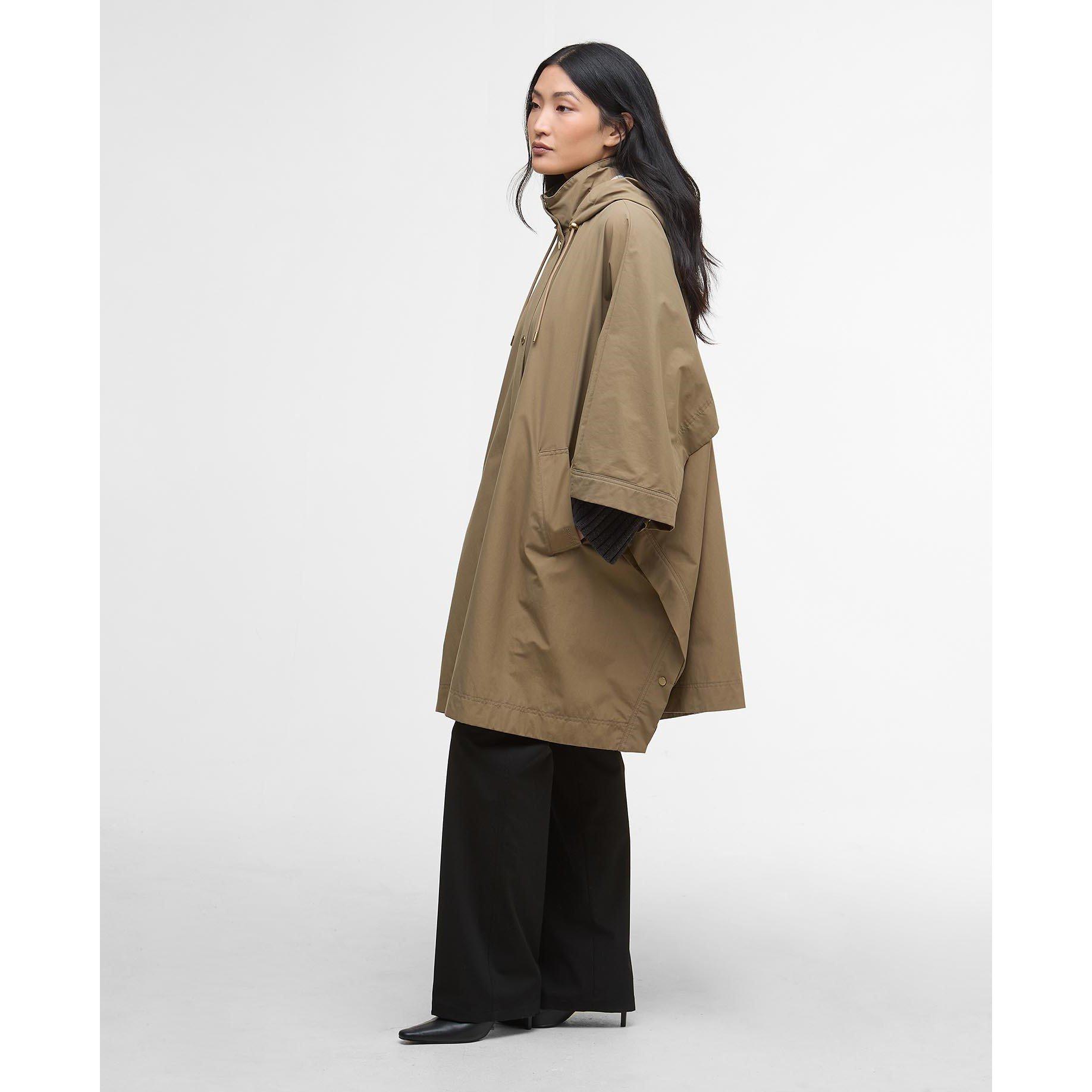 Military/Tartan - Barbour - Women's Everlee Showerproof Hooded Long Sleeve Knee Length Rain Anorak - 6