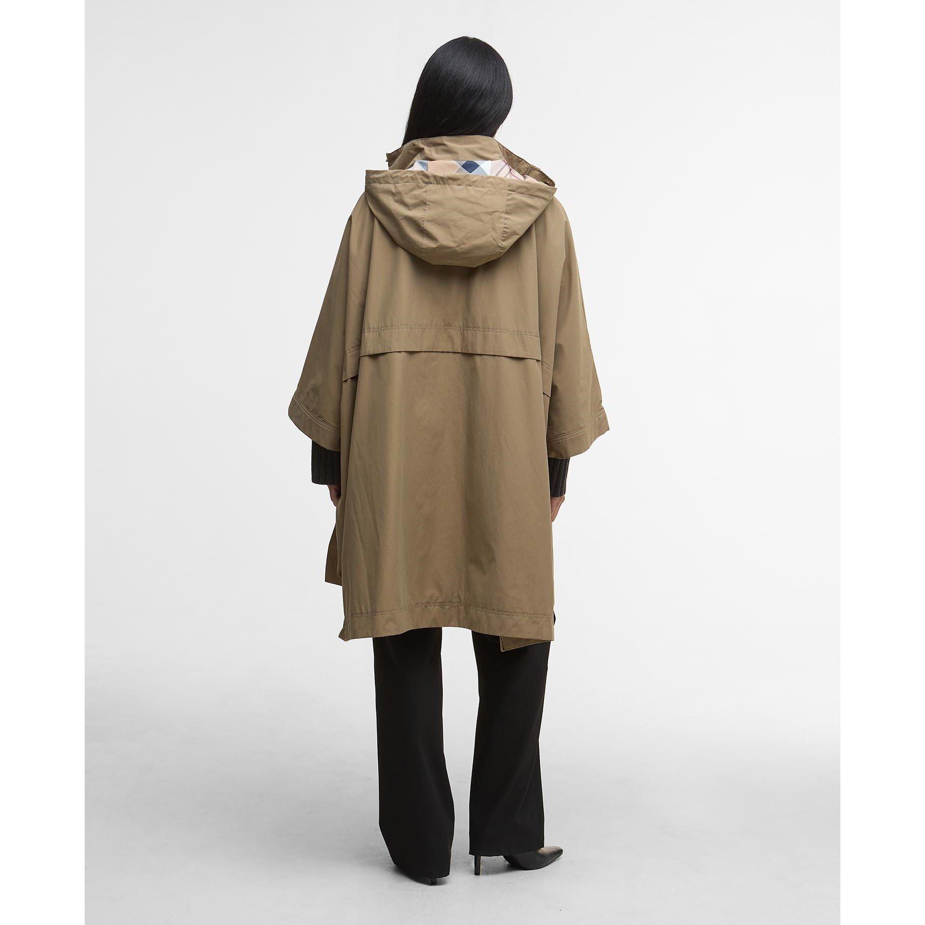 Military/Tartan - Barbour - Women's Everlee Showerproof Hooded Long Sleeve Knee Length Rain Anorak - 3