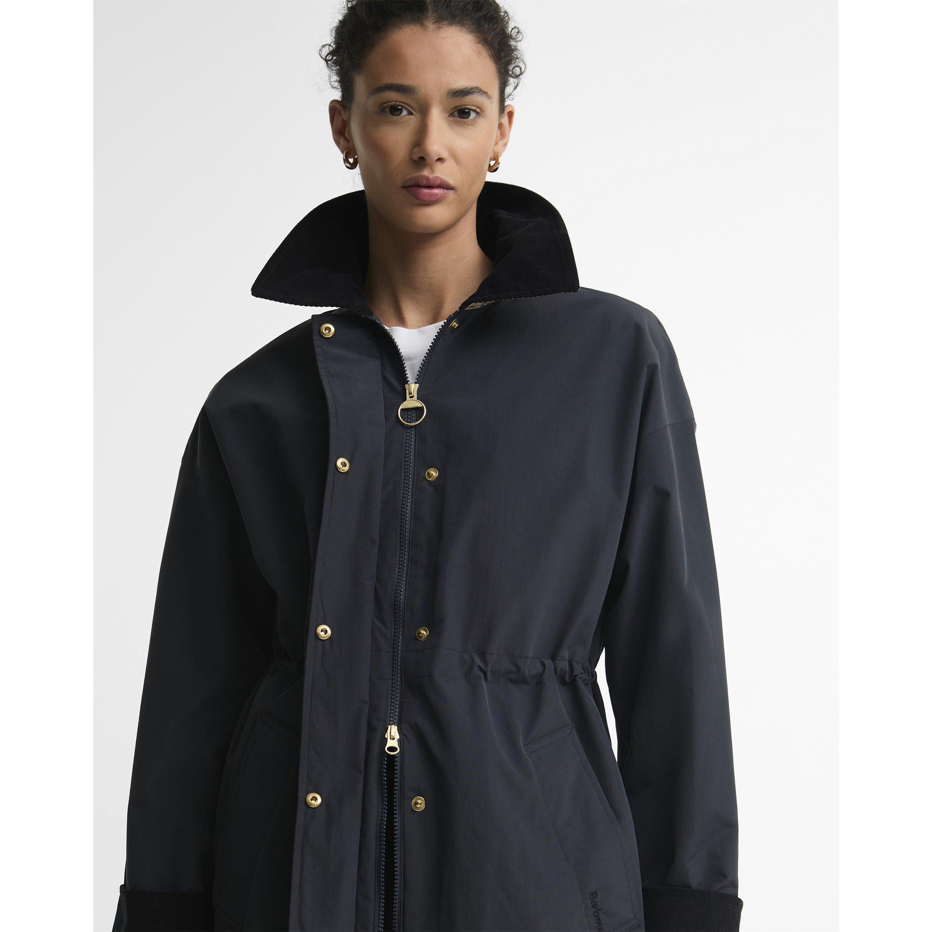 Navy/Birchwood - Barbour - Women's Evelyn Barbour Modern Heritage Oversized-Fit Anorak - 2