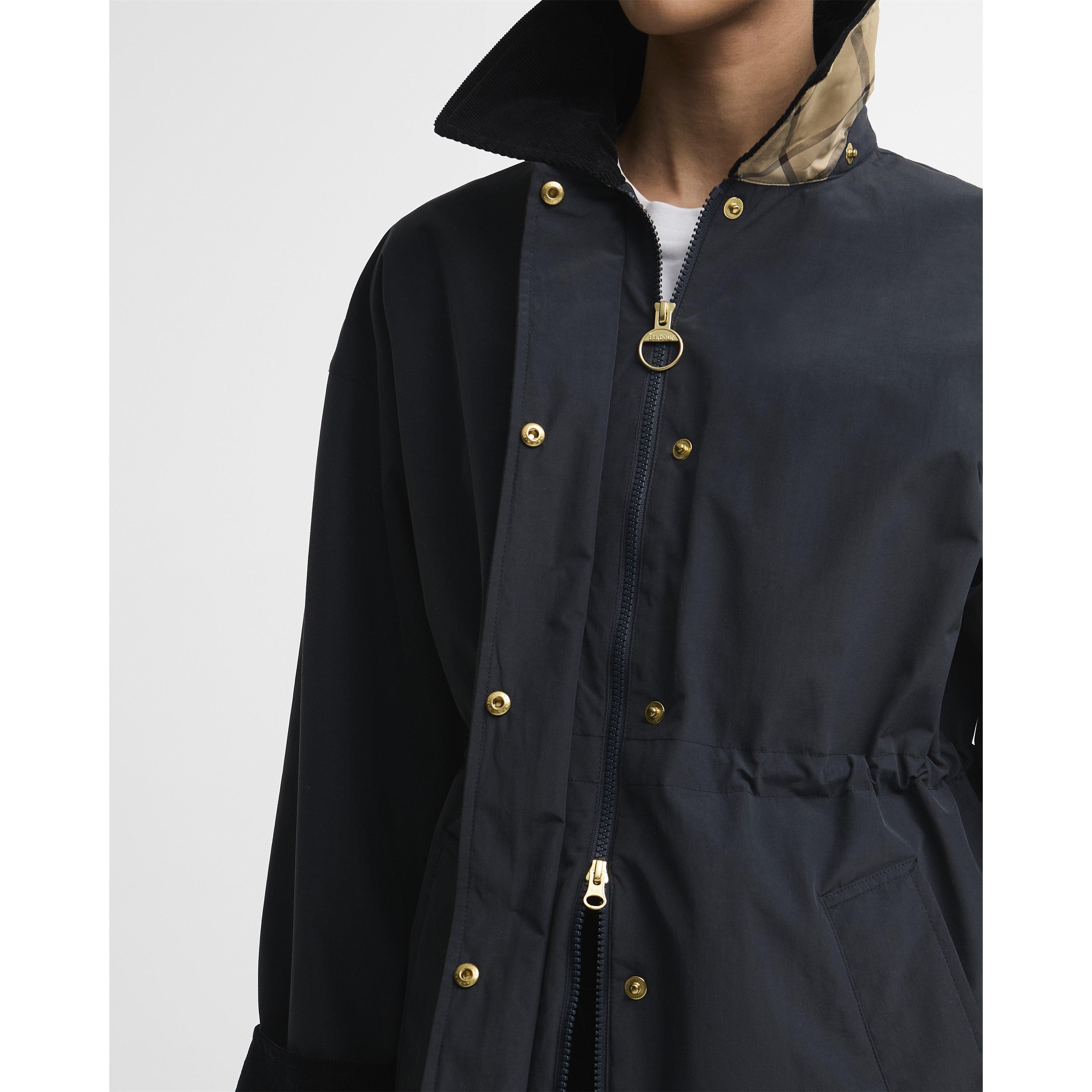 Navy/Birchwood - Barbour - Women's Evelyn Barbour Modern Heritage Oversized-Fit Anorak - 4