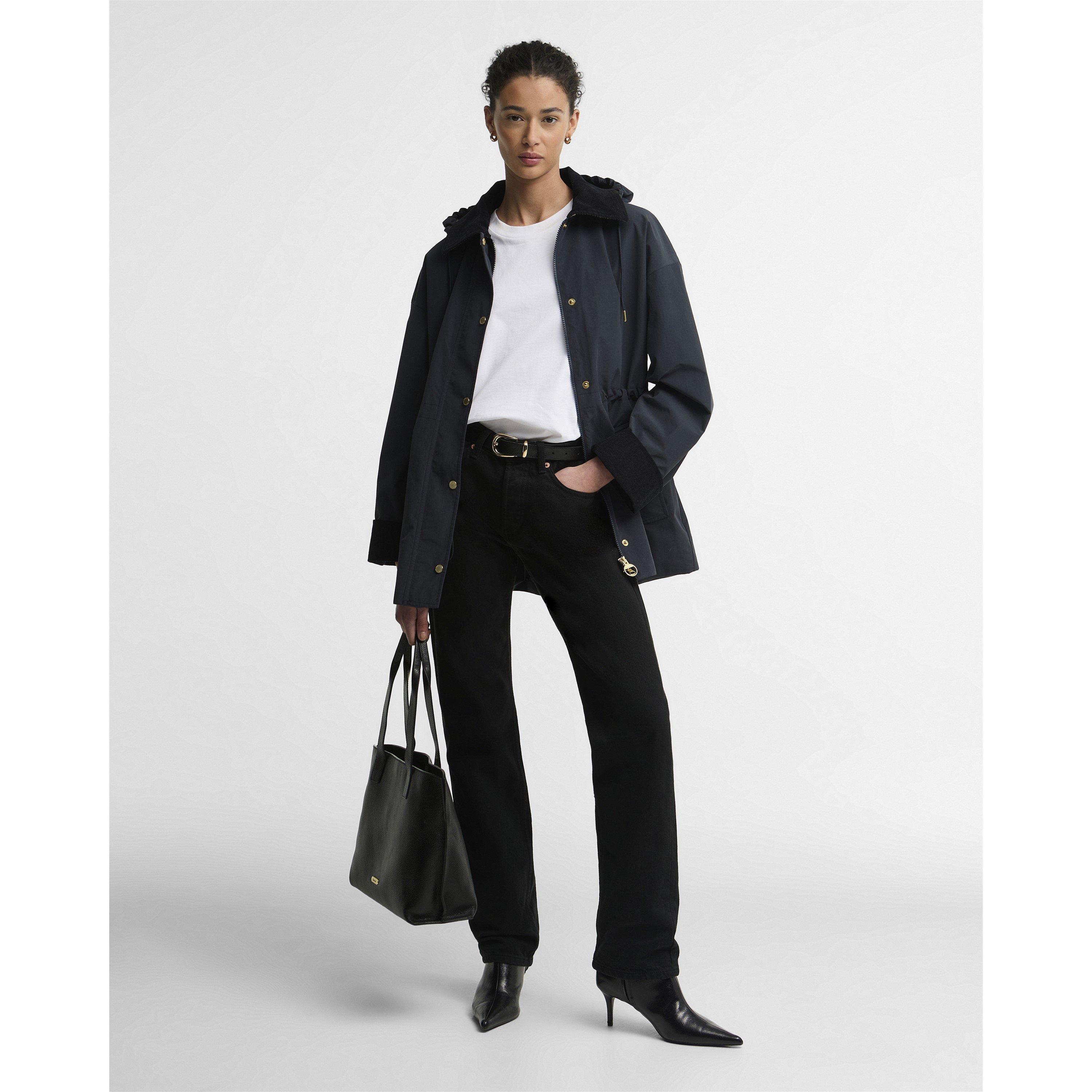 Navy/Birchwood - Barbour - Women's Evelyn Barbour Modern Heritage Oversized-Fit Anorak - 6