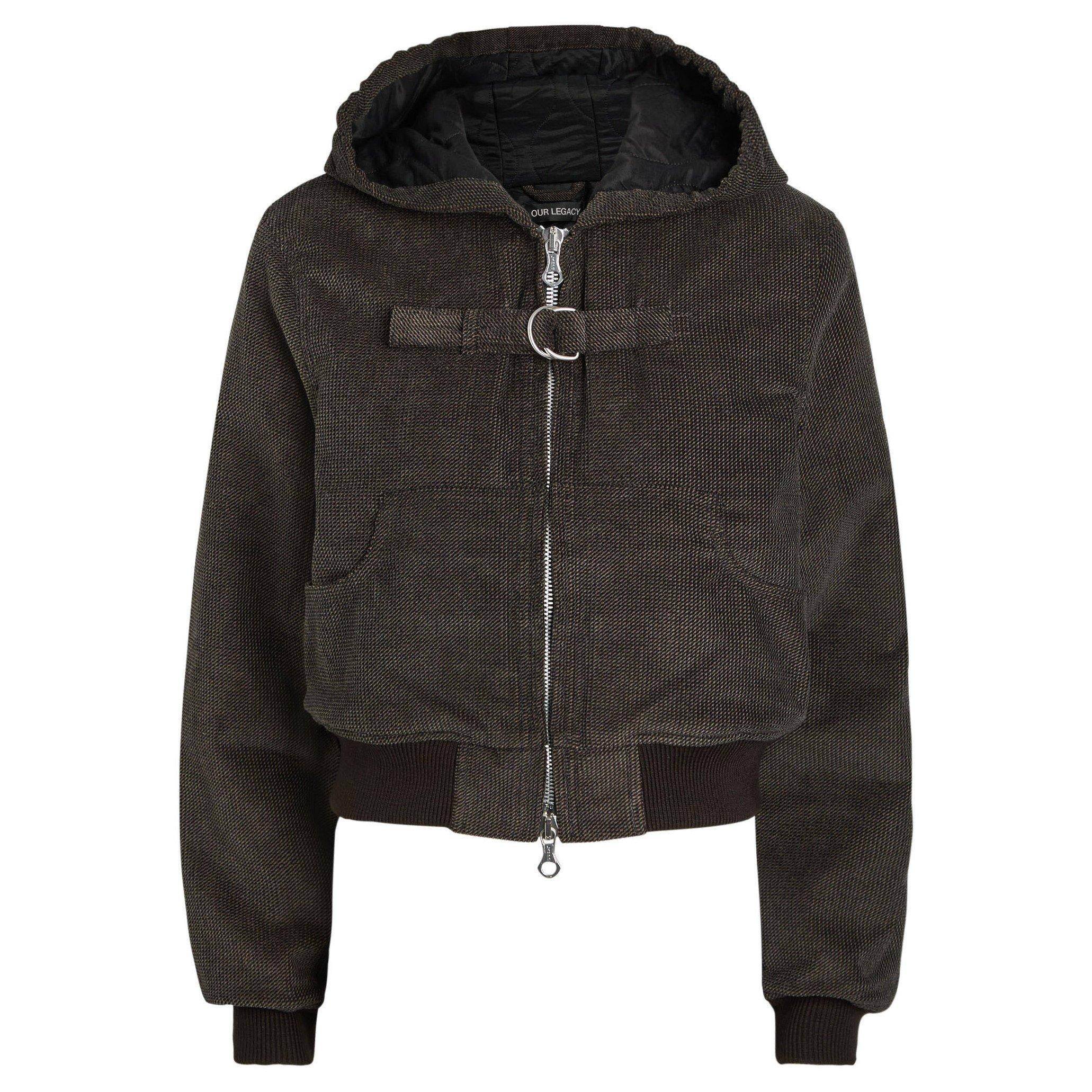 DARK BROWN - Our Legacy - Women's Coast Cotton Hooded Quilted Jacket - 1